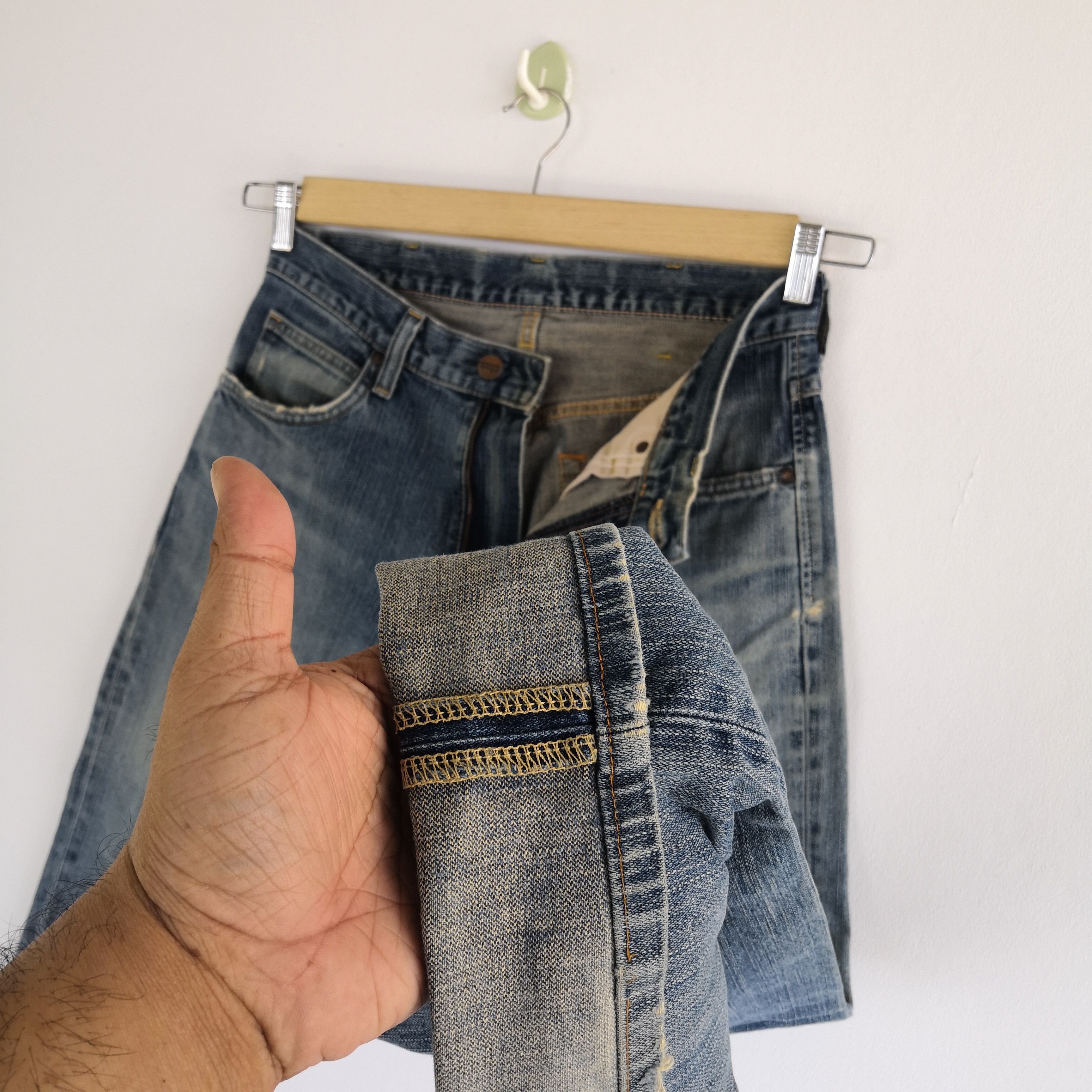 Jean Vintage Wrangler Faded Denim Distressed Wrangler Jeans Size US 30 / EU 46 - 9 Thumbnail