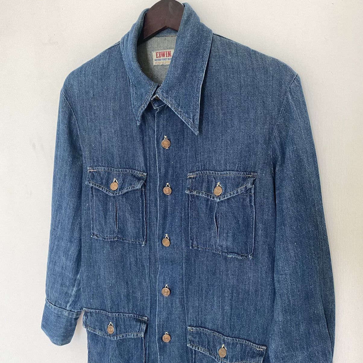 Edwin × Japanese Brand Vintage Edwin Selvedge Chore Denim Jacket Size US S / EU 44-46 / 1 - 3 Thumbnail
