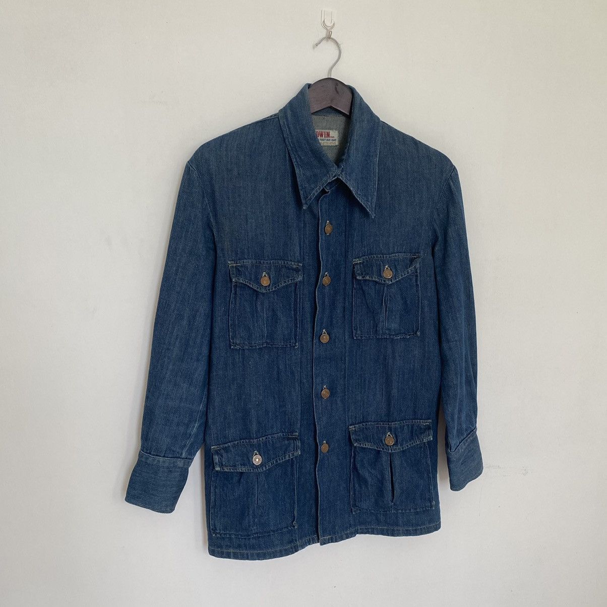 Edwin × Japanese Brand Vintage Edwin Selvedge Chore Denim Jacket Size US S / EU 44-46 / 1 - 1 Thumbnail