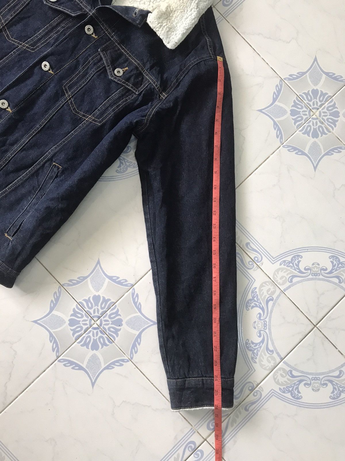 Japanese Brand Nylaus Denim Fleece/Sherpa Inner Jacket Size US L / EU 52-54 / 3 - 18 Thumbnail