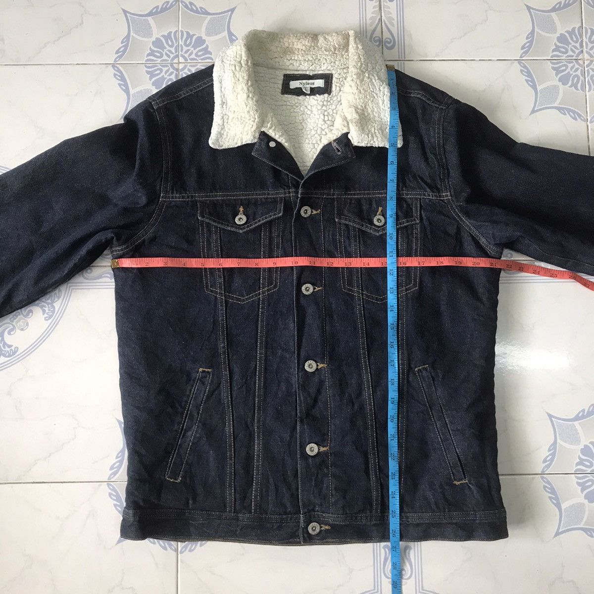 Japanese Brand Nylaus Denim Fleece/Sherpa Inner Jacket Size US L / EU 52-54 / 3 - 16 Thumbnail