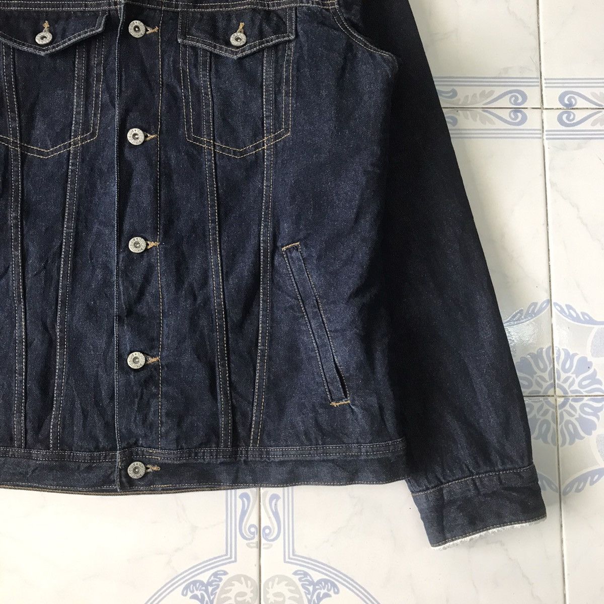 Japanese Brand Nylaus Denim Fleece/Sherpa Inner Jacket Size US L / EU 52-54 / 3 - 4 Thumbnail
