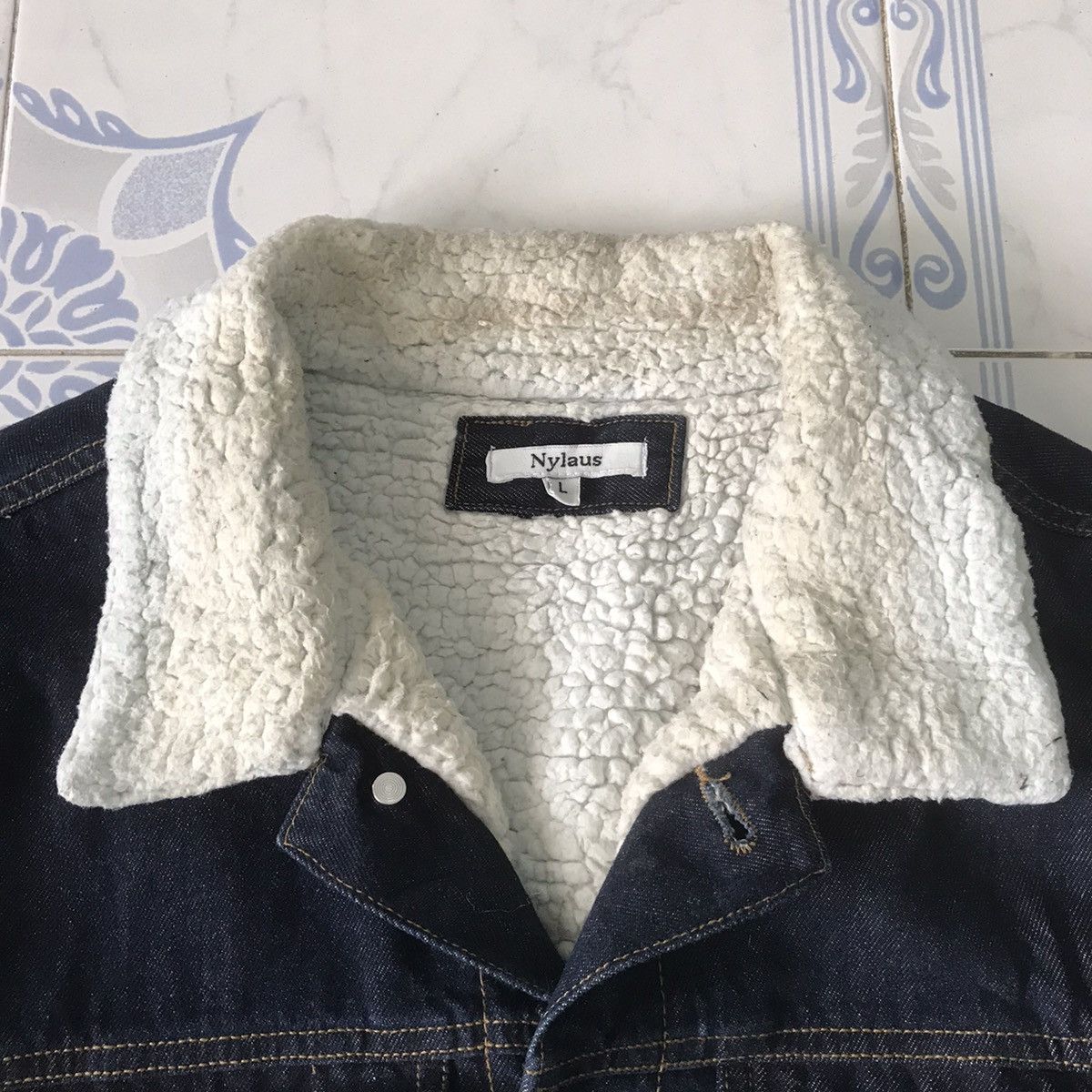 Japanese Brand Nylaus Denim Fleece/Sherpa Inner Jacket Size US L / EU 52-54 / 3 - 7 Thumbnail