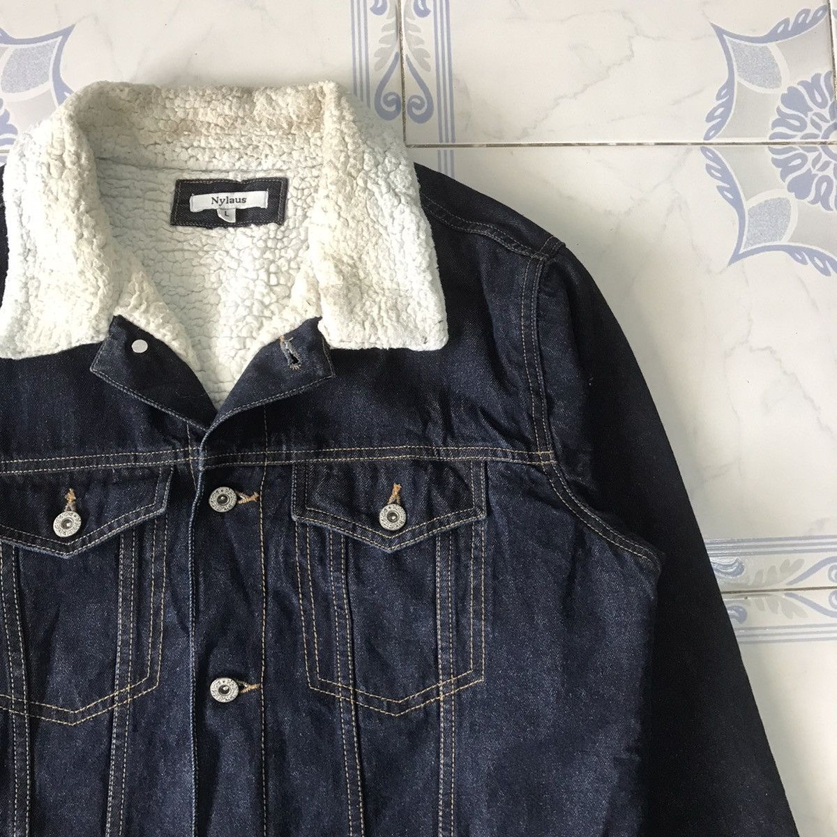 Japanese Brand Nylaus Denim Fleece/Sherpa Inner Jacket Size US L / EU 52-54 / 3 - 5 Thumbnail