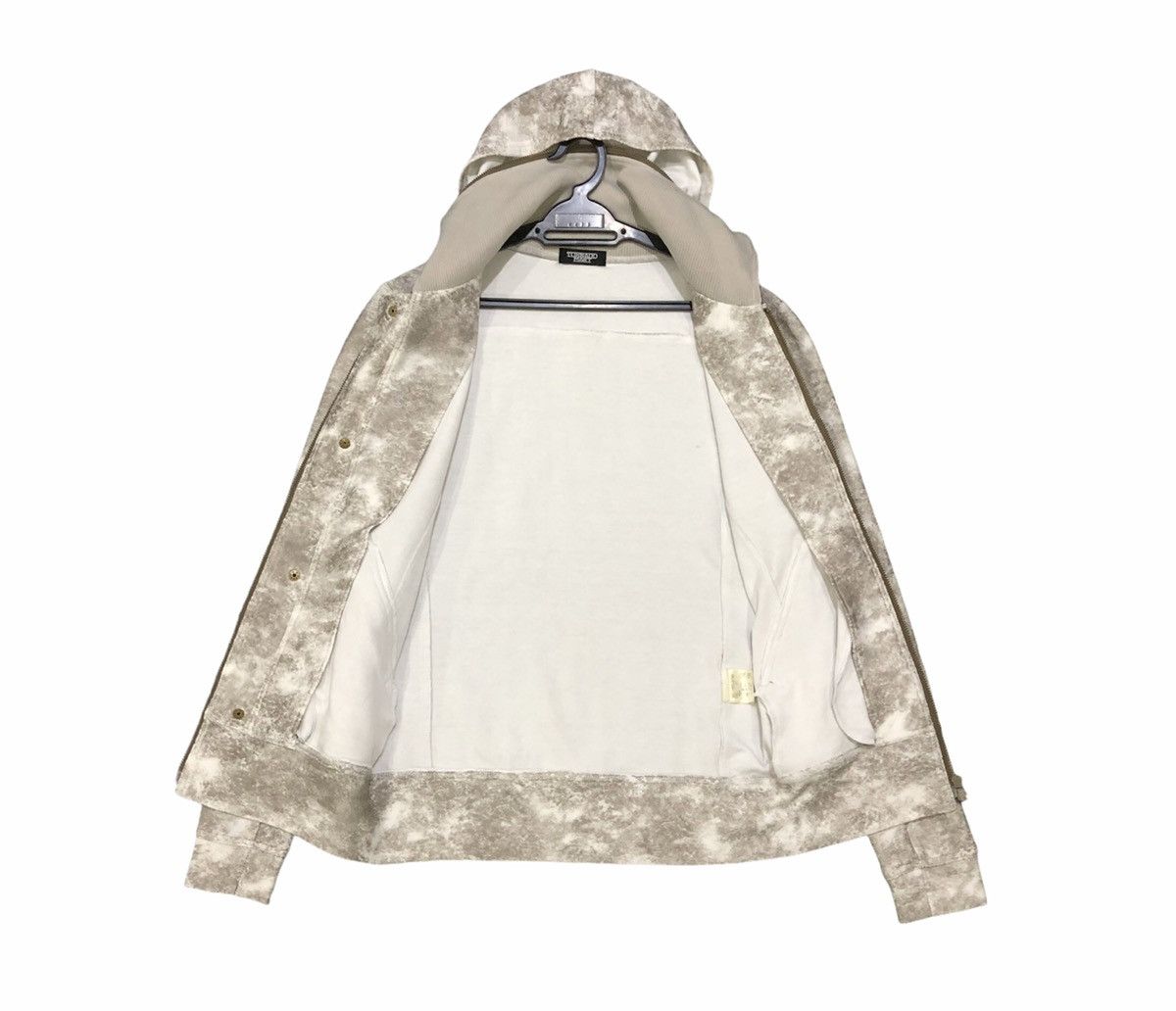 Tornado Mart Tornado Mart Zipper White and Grey Patterned With Hoodie Size US S / EU 44-46 / 1 - 5 Thumbnail