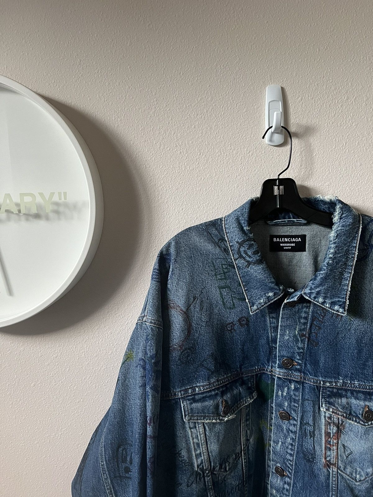 Balenciaga Balenciaga Distressed Scribble Denim Jacket Size US L / EU 52-54 / 3 - 3 Thumbnail