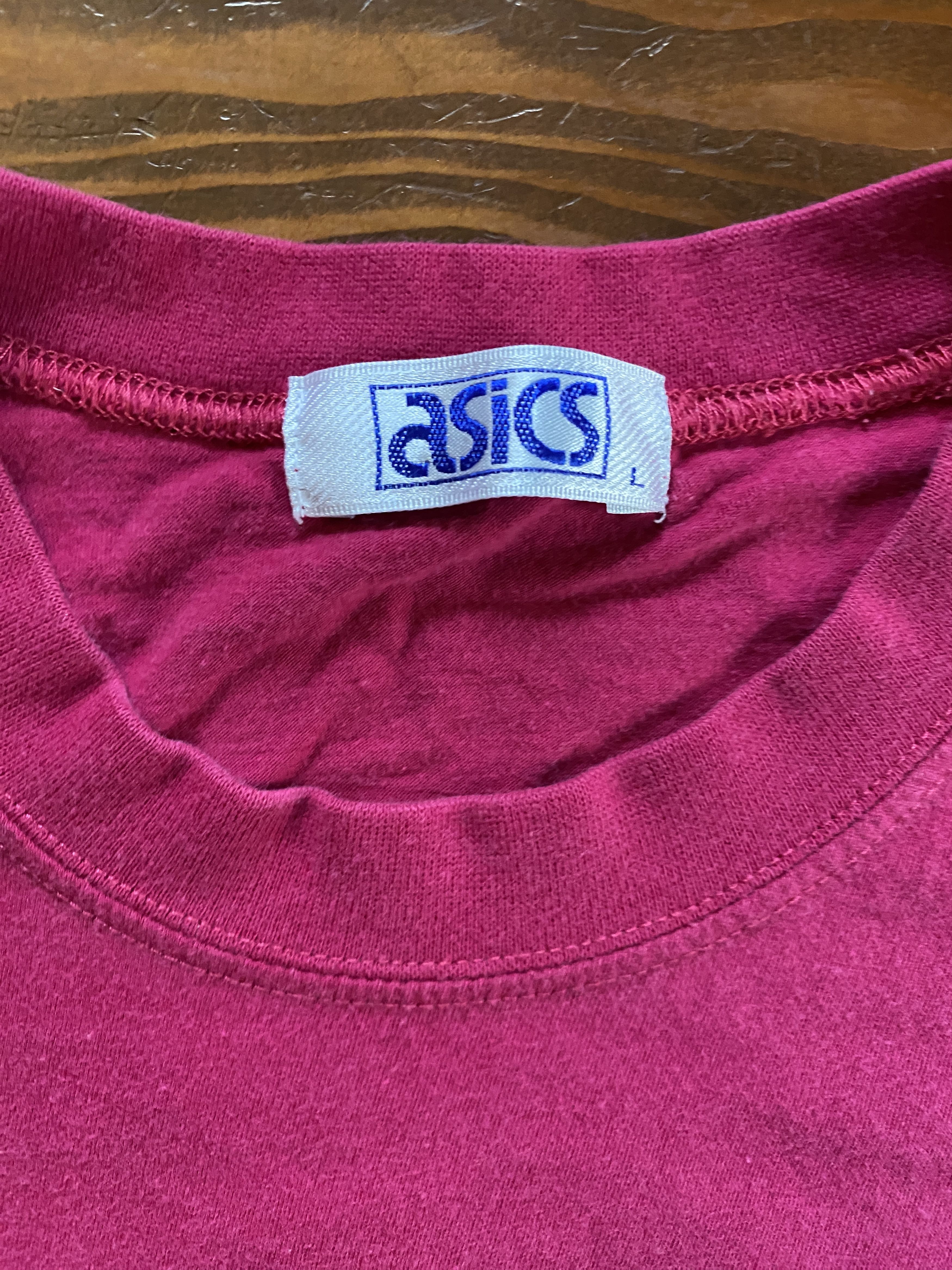 Asics Vintage 90's Asics Big Abstract Image Pink Tee Size US M / EU 48-50 / 2 - 4 Thumbnail