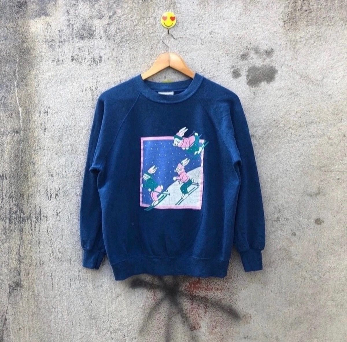 Vintage Vintage 80s ski rabbit sweatshirt pullover Size US M / EU 48-50 / 2 - 1 Thumbnail