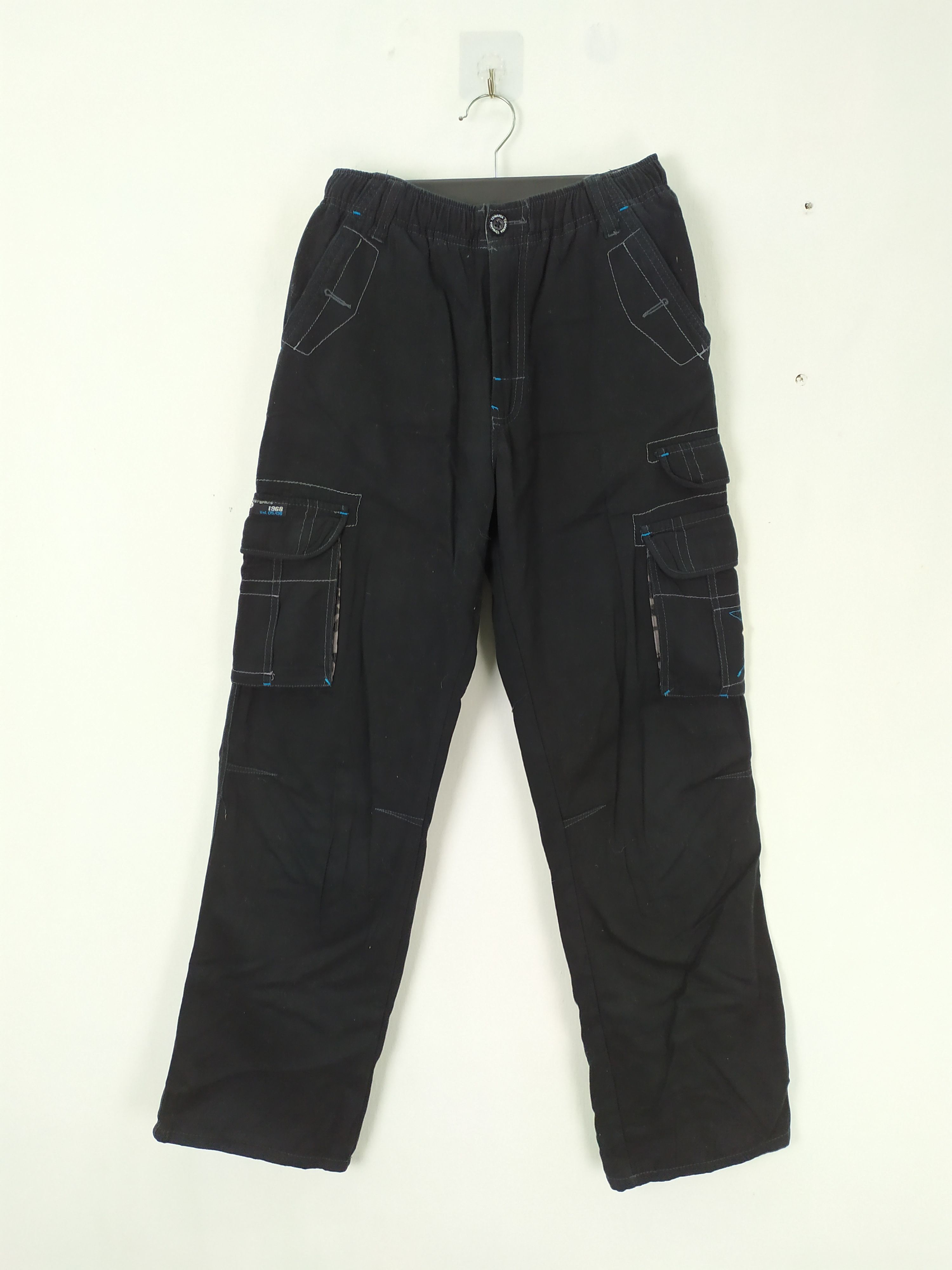 Japanese Brand TD - Mania Black Cargo Pants Multipocket Waist 26 Size US 26 / EU 42 - 1 Thumbnail