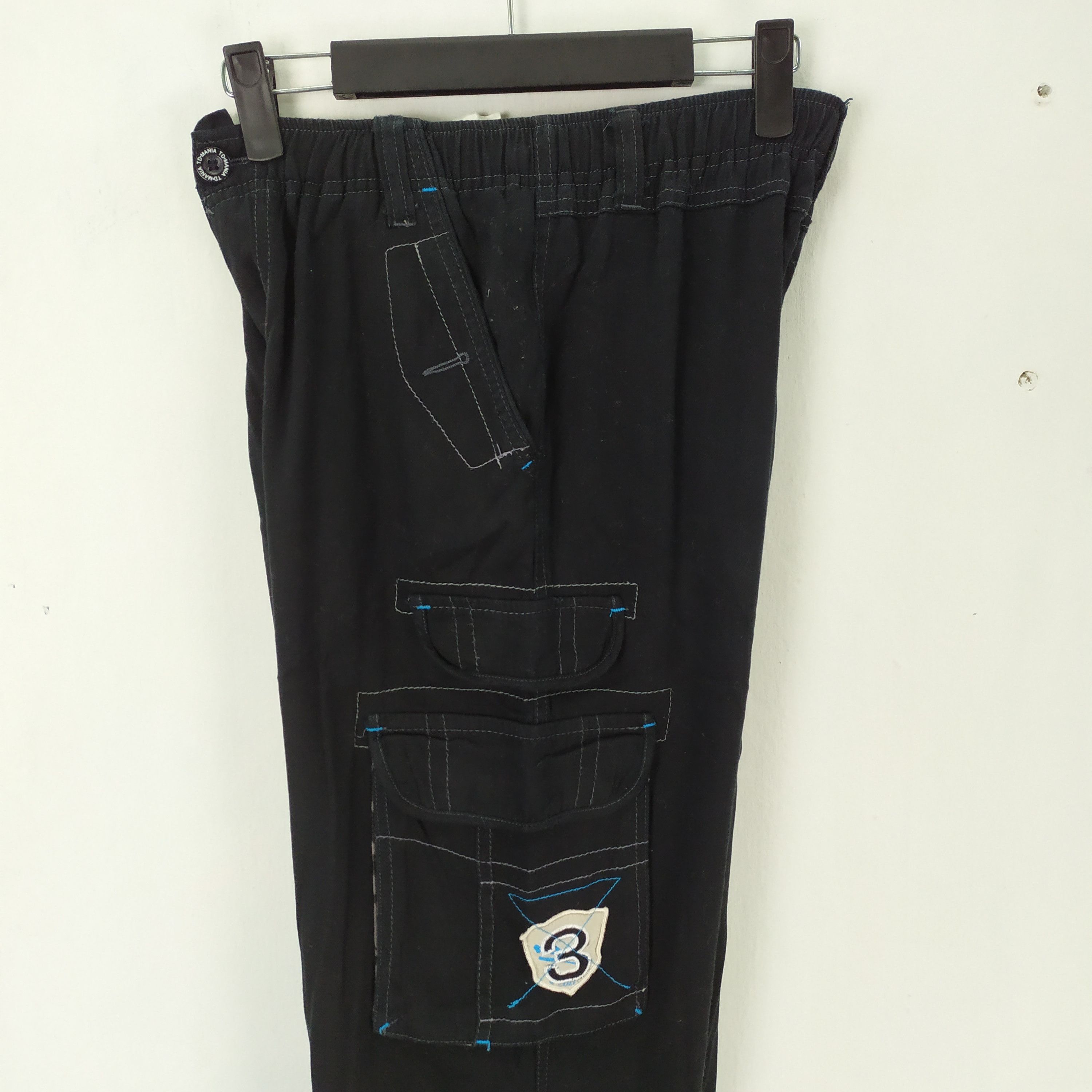 Japanese Brand TD - Mania Black Cargo Pants Multipocket Waist 26 Size US 26 / EU 42 - 3 Thumbnail