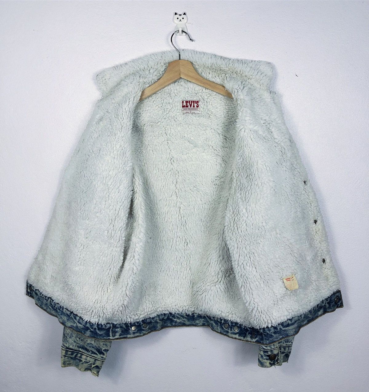 Levi's Rare Vintage 80s Levi’s Sherpa Lined Faux Fur Denim Jacket Size US S / EU 44-46 / 1 - 9 Thumbnail