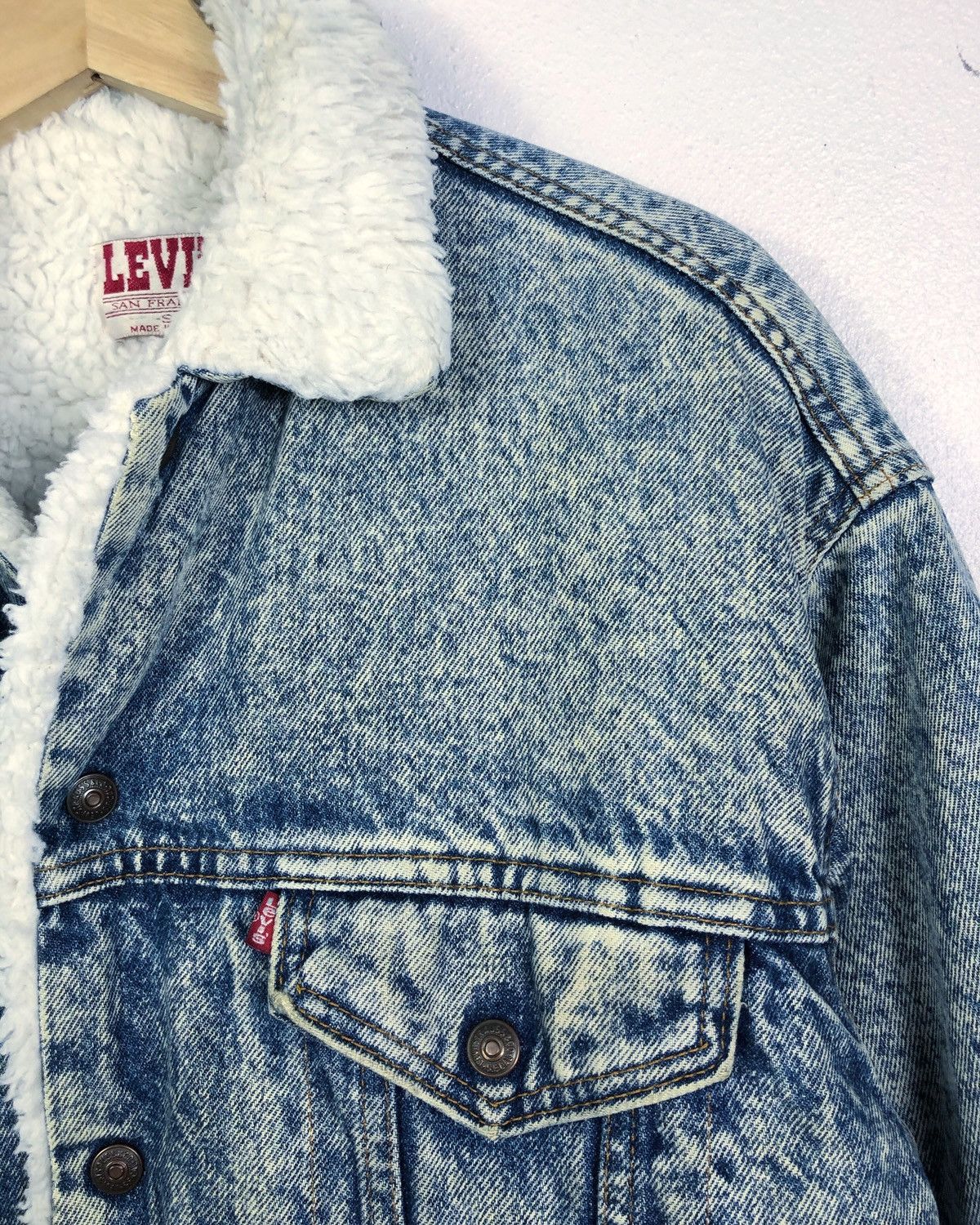 Levi's Rare Vintage 80s Levi’s Sherpa Lined Faux Fur Denim Jacket Size US S / EU 44-46 / 1 - 3 Thumbnail