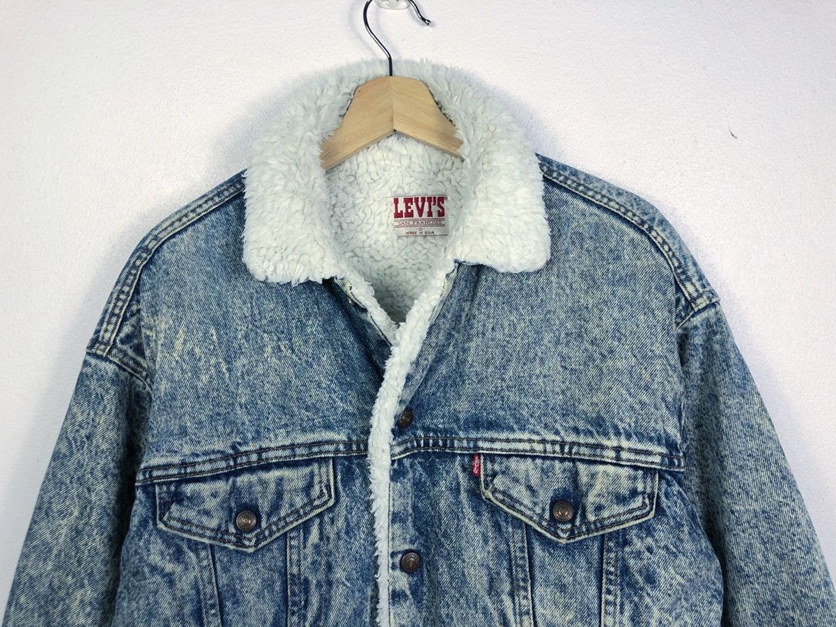 Levi's Rare Vintage 80s Levi’s Sherpa Lined Faux Fur Denim Jacket Size US S / EU 44-46 / 1 - 2 Thumbnail