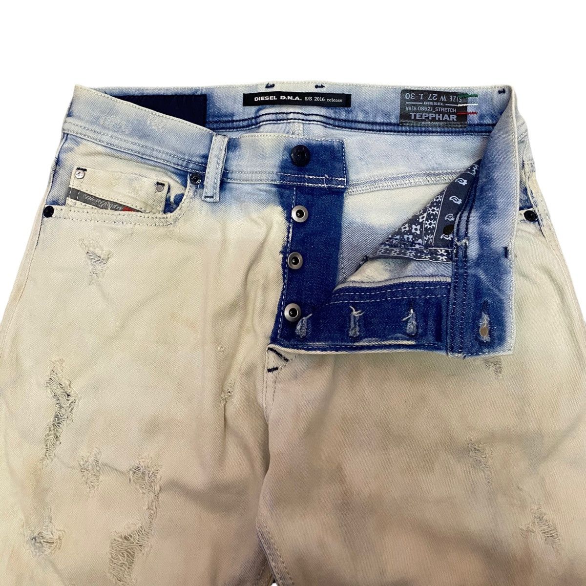 Diesel RARE🔥DIESEL DNA S/S 2016 SLIM-CARROT DISTRESSED PUNK JEANS Size US 29 - 11 Thumbnail