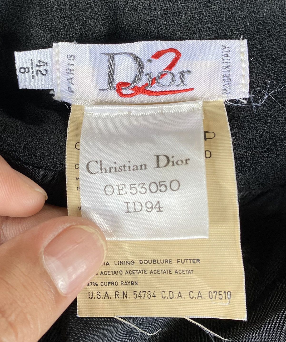 Christian Dior Monsieur Vintage Dior Virgin Wool Full Black Midi Skirts Size 28" / US 6 / IT 42 - 3 Thumbnail