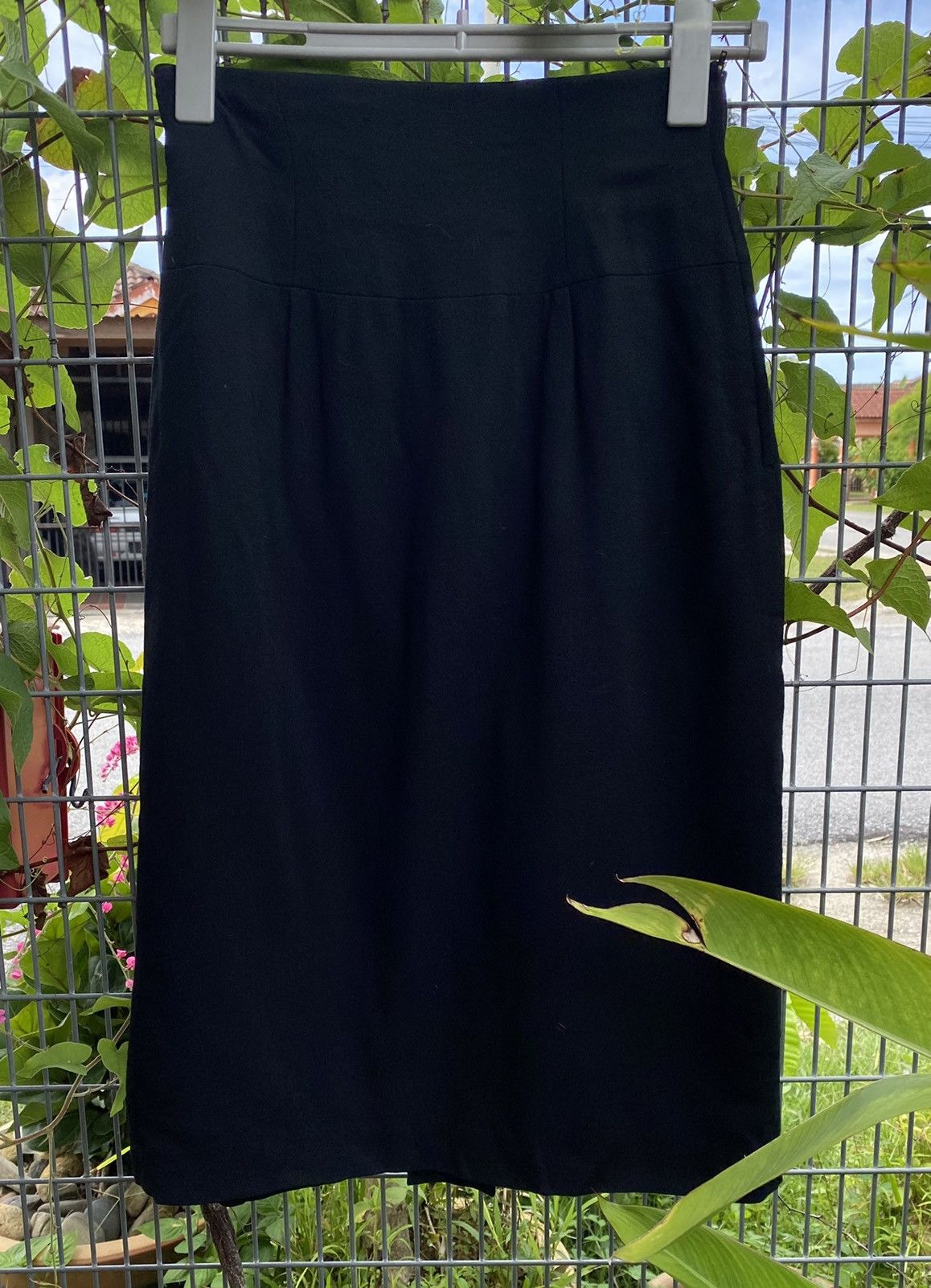 Christian Dior Monsieur Vintage Dior Virgin Wool Full Black Midi Skirts Size 28" / US 6 / IT 42 - 2 Thumbnail