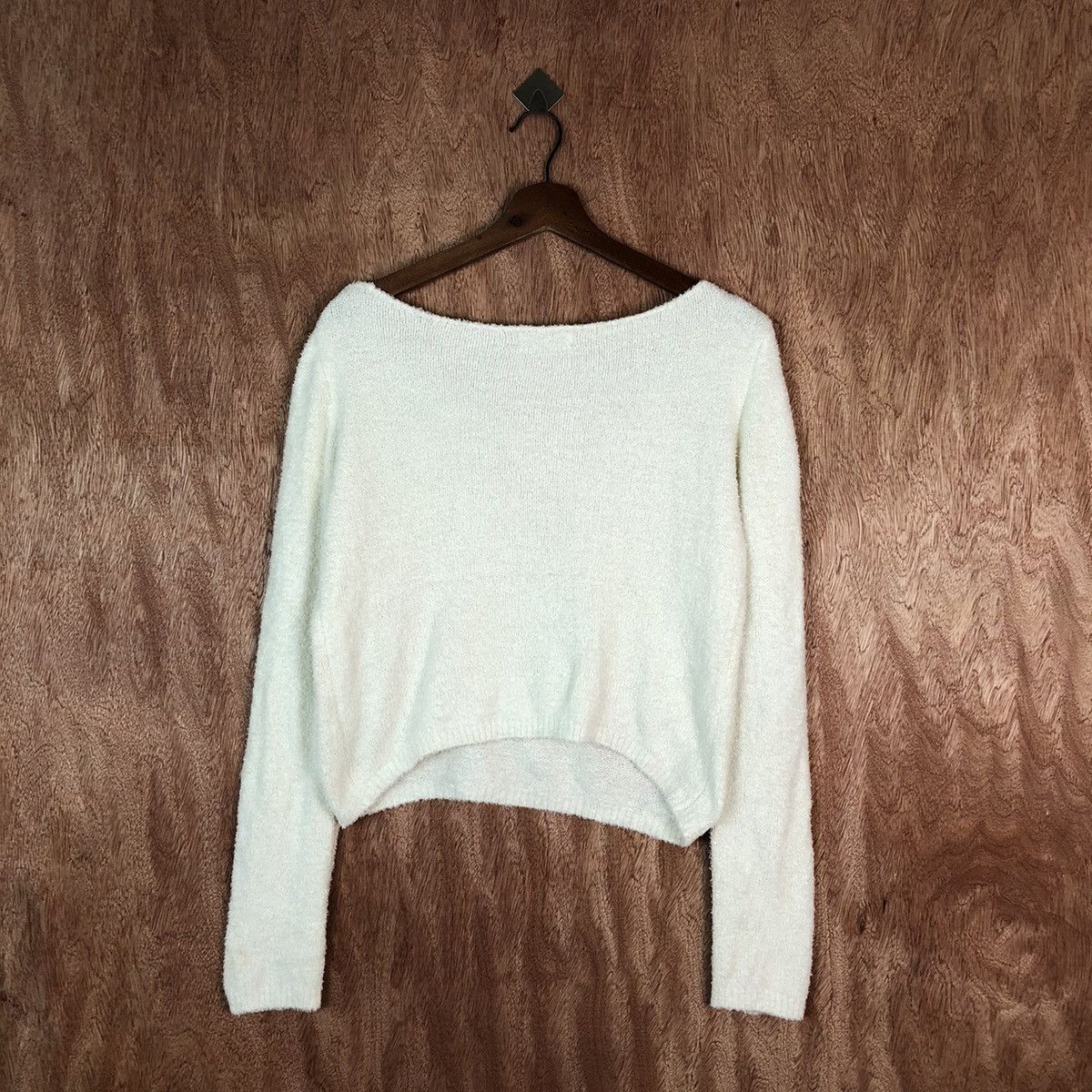 Homespun Knitwear × Japanese Brand × Vintage Delyle Noir White Shag Shaggy Fur Mohair Knitwear #6689 Size M / US 6-8 / IT 42-44 - 9 Thumbnail