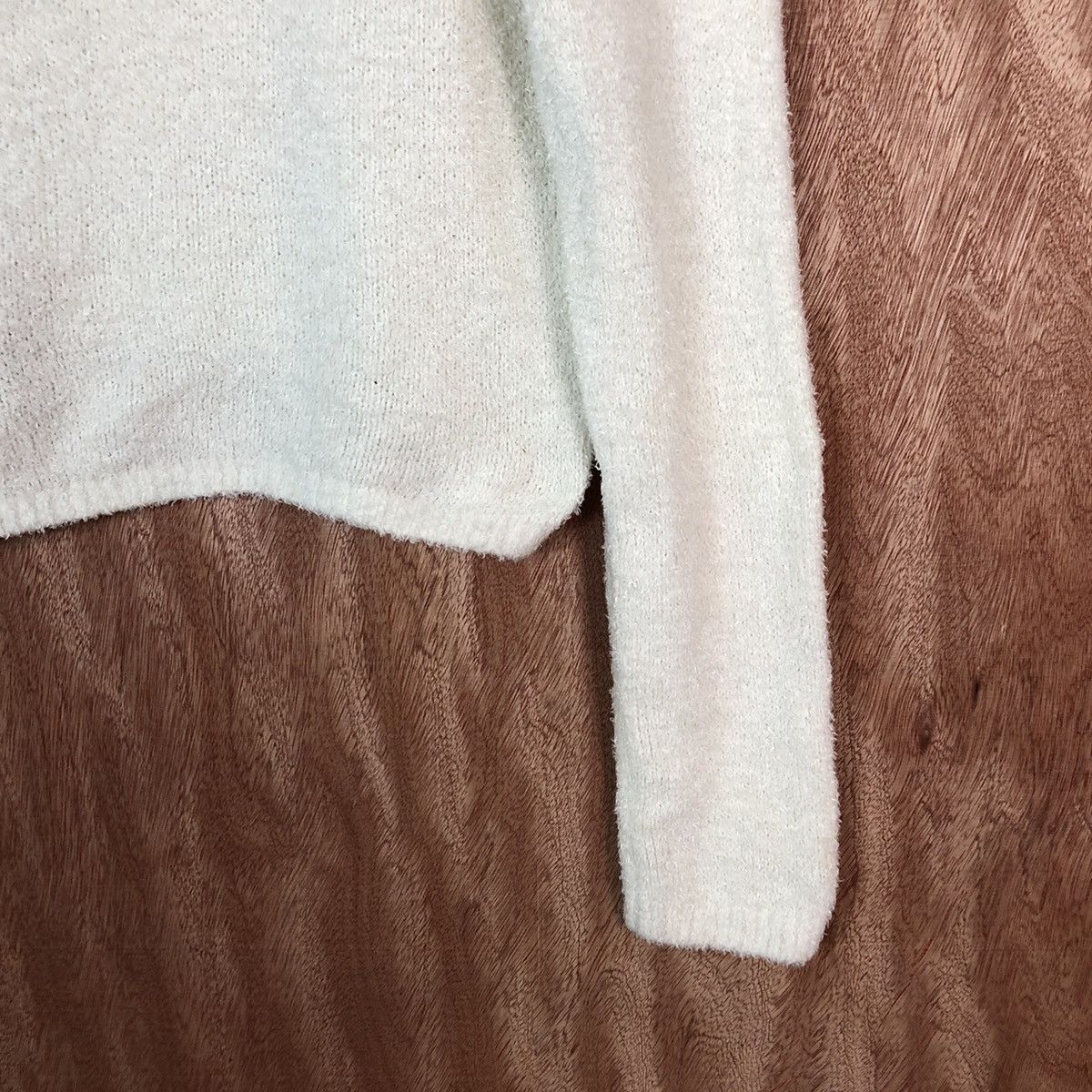 Homespun Knitwear × Japanese Brand × Vintage Delyle Noir White Shag Shaggy Fur Mohair Knitwear #6689 Size M / US 6-8 / IT 42-44 - 5 Thumbnail