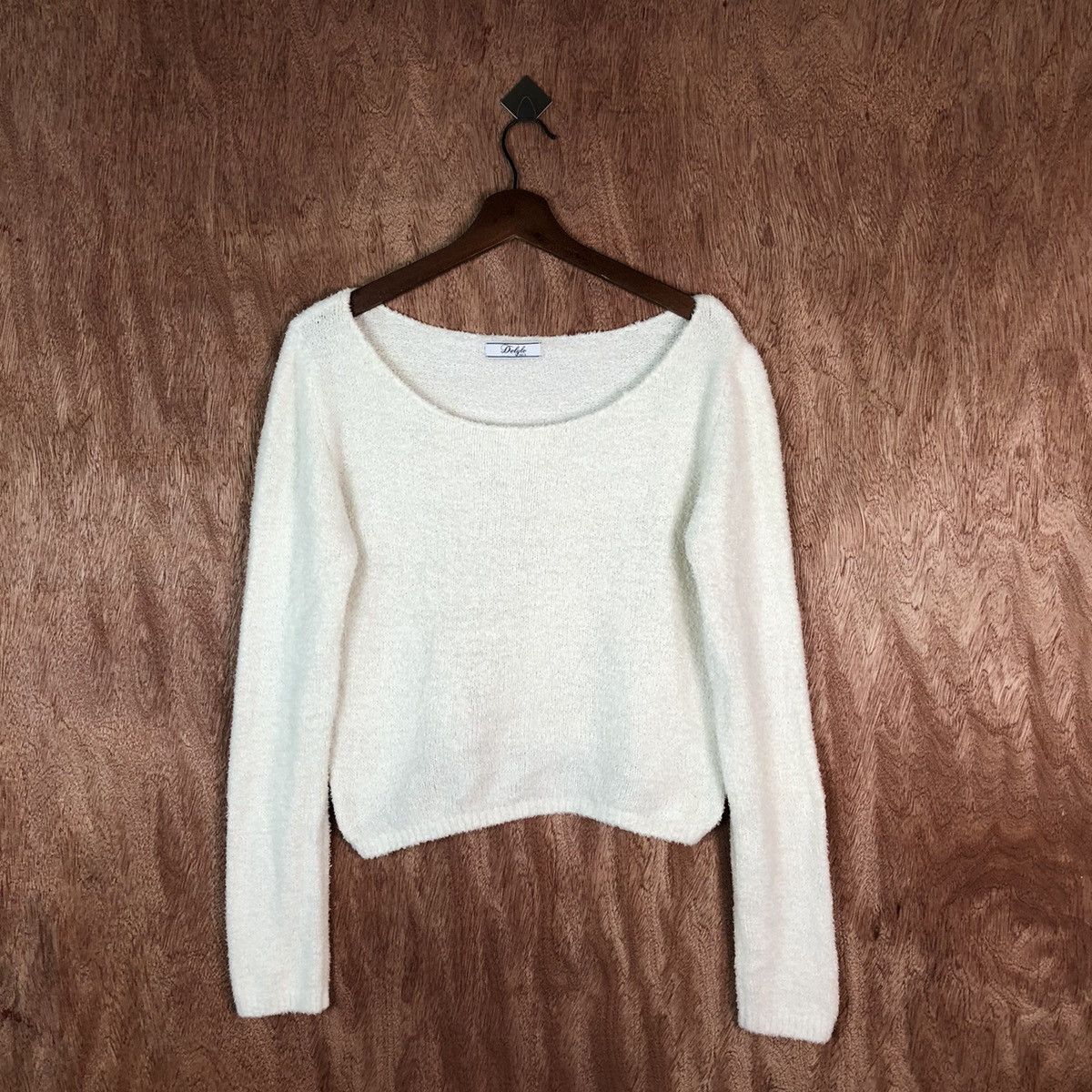 Homespun Knitwear × Japanese Brand × Vintage Delyle Noir White Shag Shaggy Fur Mohair Knitwear #6689 Size M / US 6-8 / IT 42-44 - 1 Thumbnail