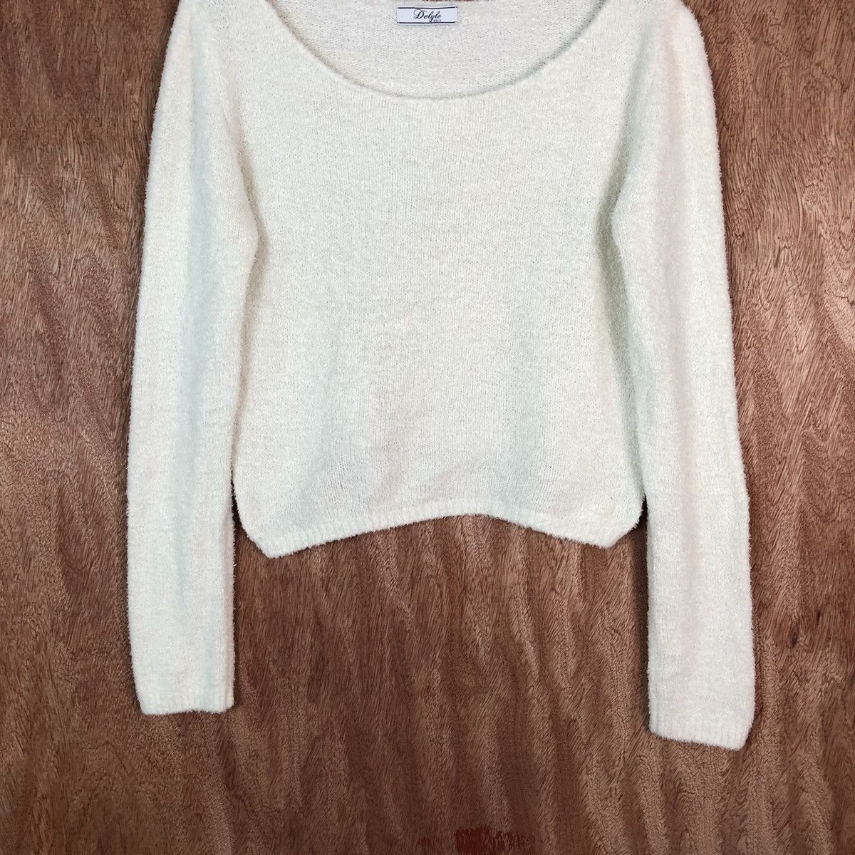 Homespun Knitwear × Japanese Brand × Vintage Delyle Noir White Shag Shaggy Fur Mohair Knitwear #6689 Size M / US 6-8 / IT 42-44 - 3 Thumbnail