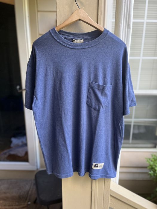 Vintage Vintage Russell Pro Cotton Blank Pocket T Shirt