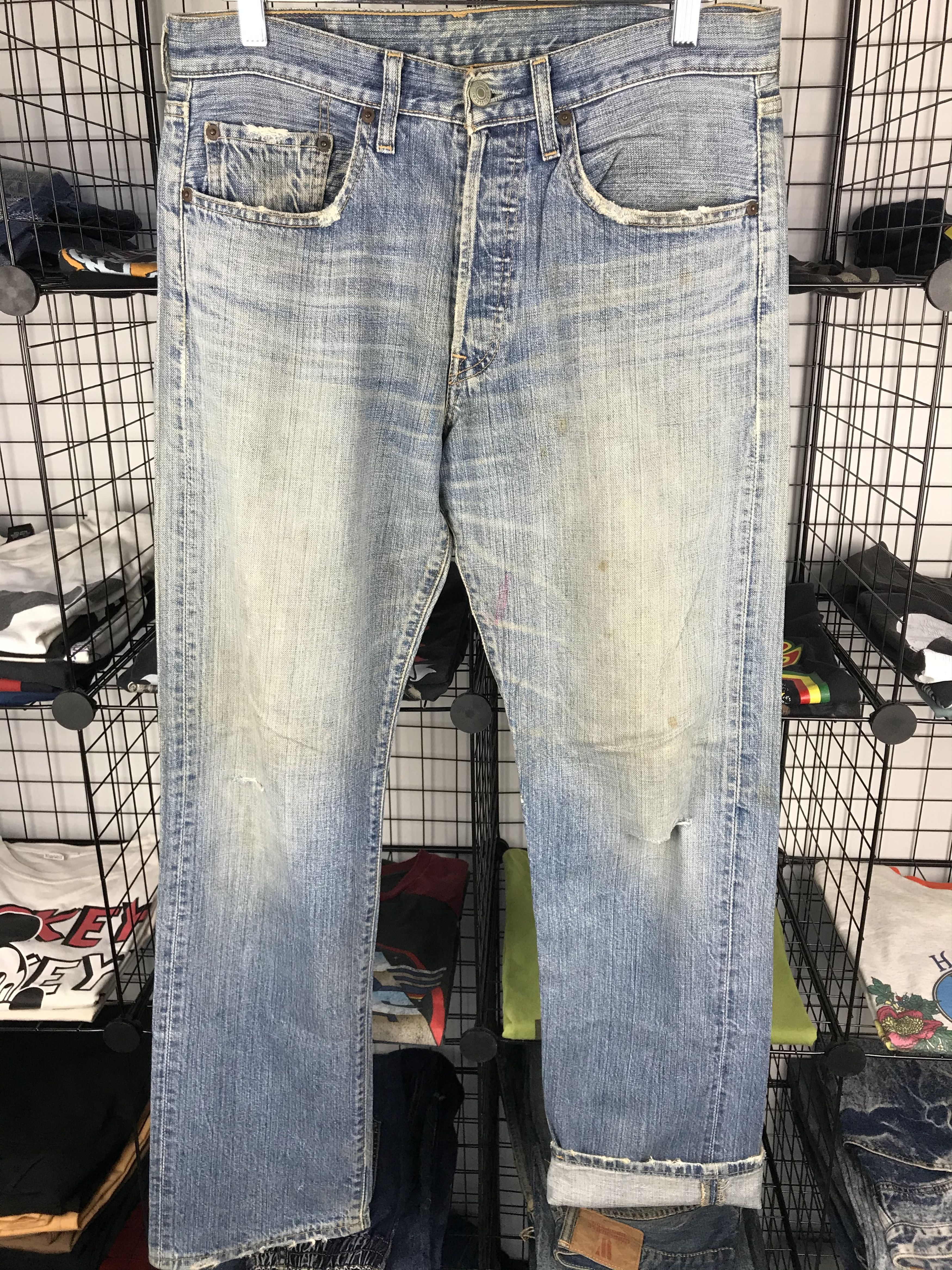 Levi's × Levi's Vintage Clothing Vintage Levi's 501 Distressed Denim Button 359 Size US 33 - 1 Thumbnail