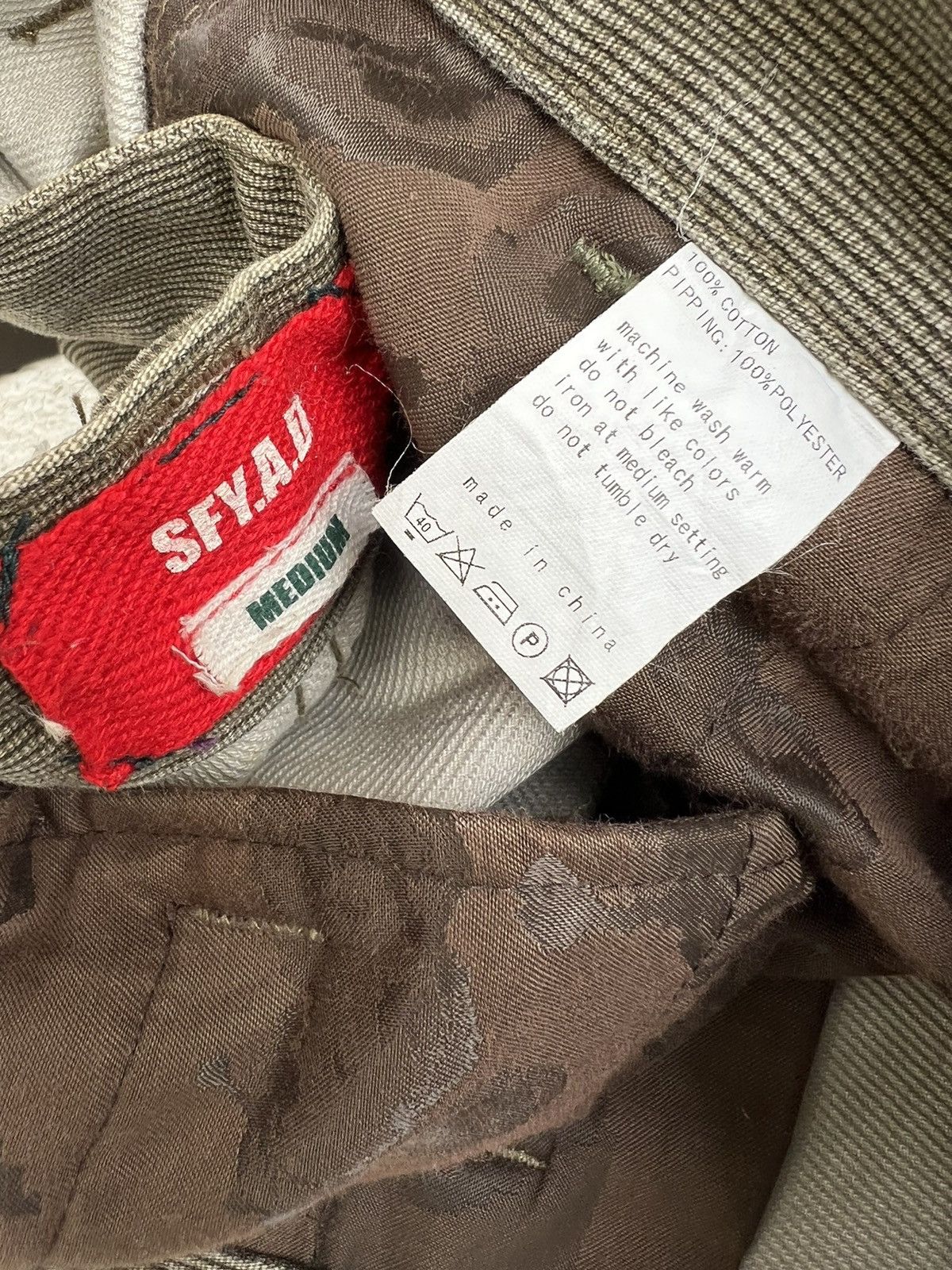 Vintage SFY.A.D Japan Striped Quilted Tactical Cargo Trouser Pant Size US 31 - 21 Thumbnail