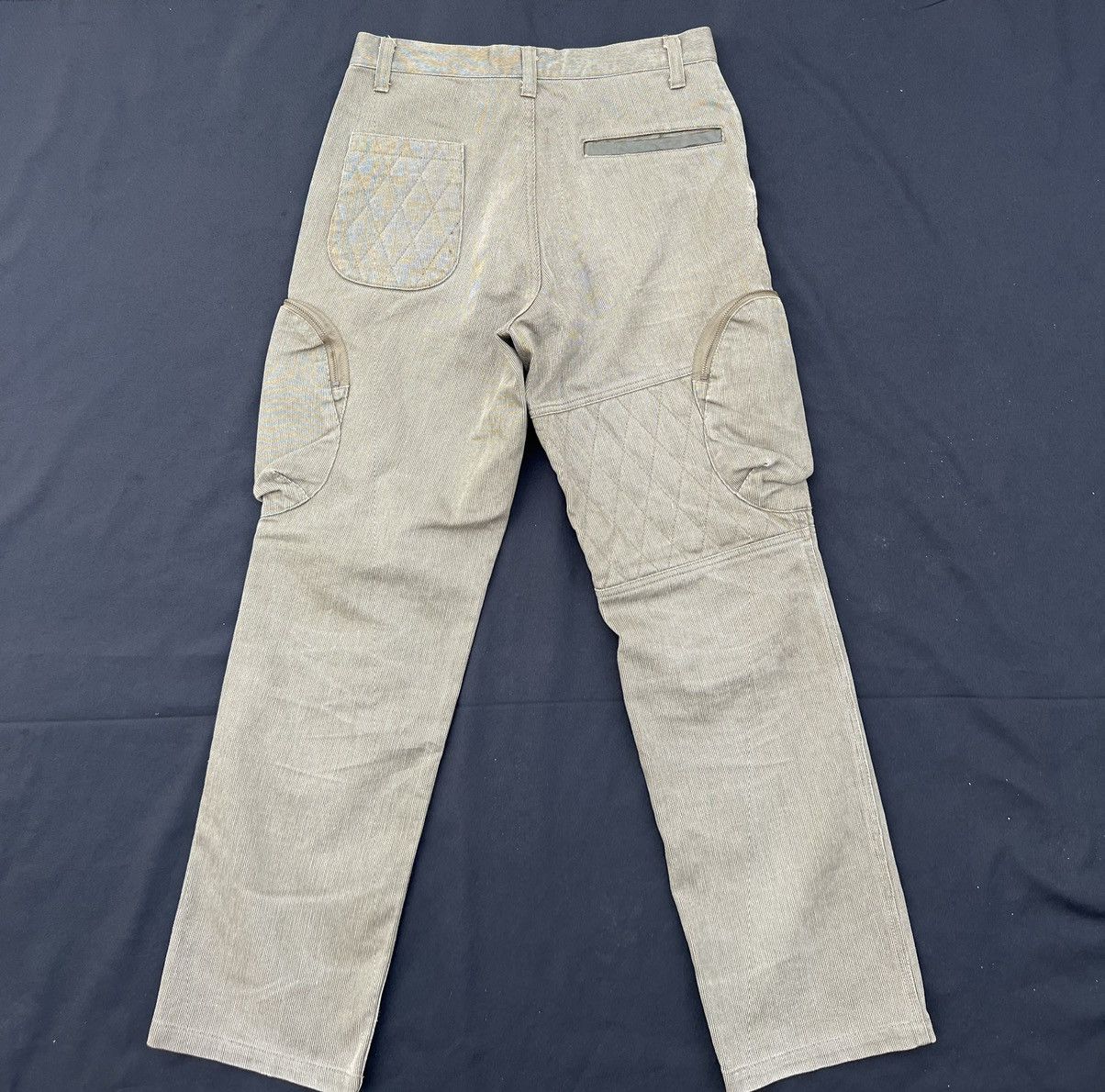 Vintage SFY.A.D Japan Striped Quilted Tactical Cargo Trouser Pant Size US 31 - 5 Thumbnail