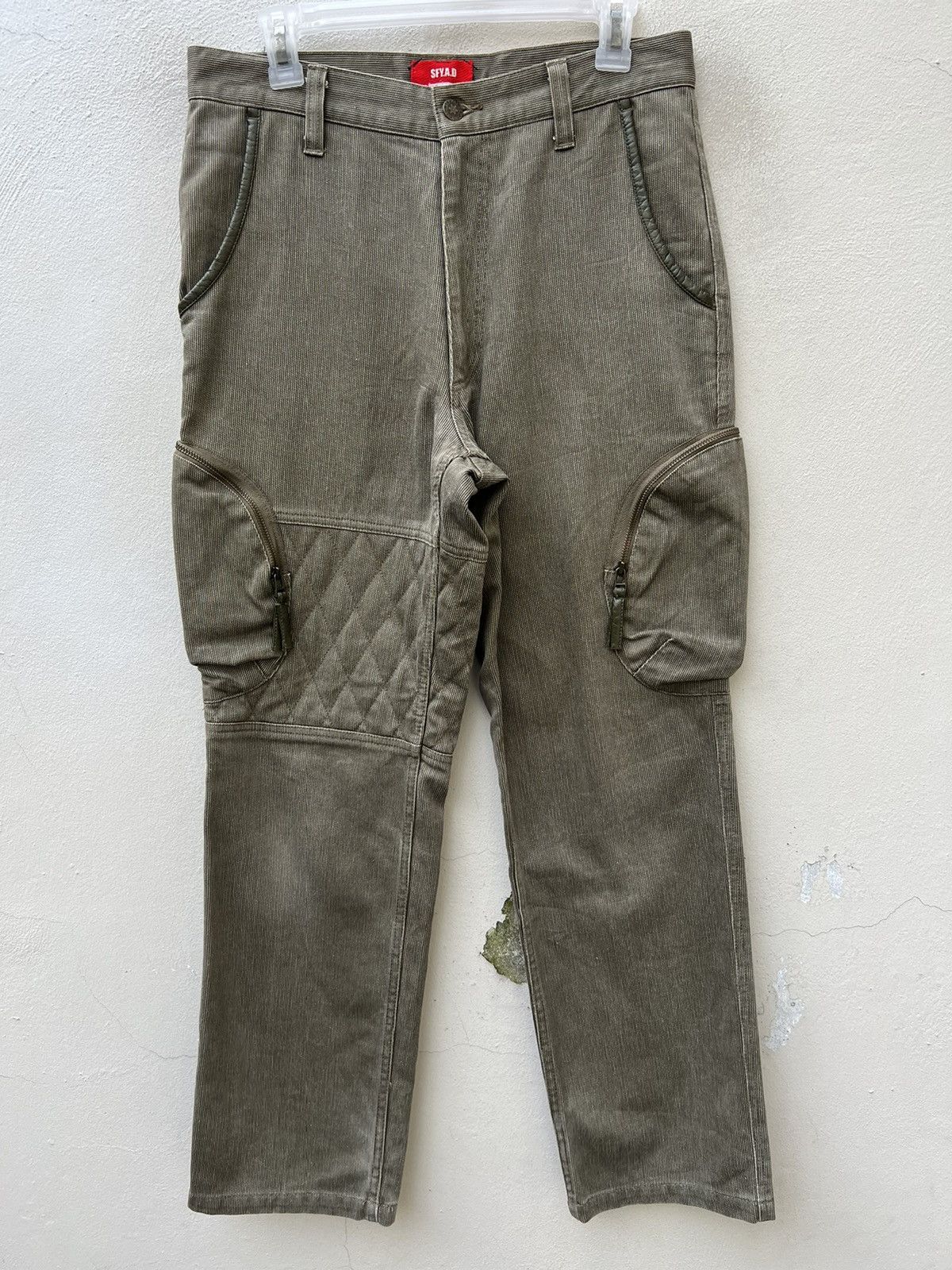 Vintage SFY.A.D Japan Striped Quilted Tactical Cargo Trouser Pant Size US 31 - 6 Thumbnail