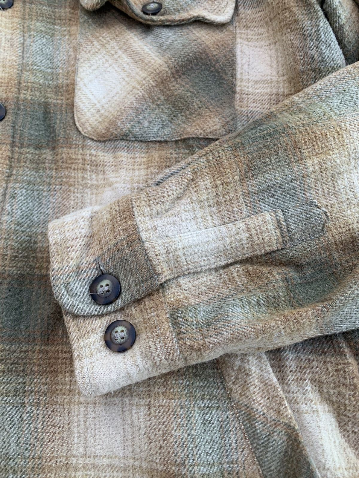 Flannel Vintage Sea Hop Checkered Botton Up Wool Flannel Size US XL / EU 56 / 4 - 3 Thumbnail