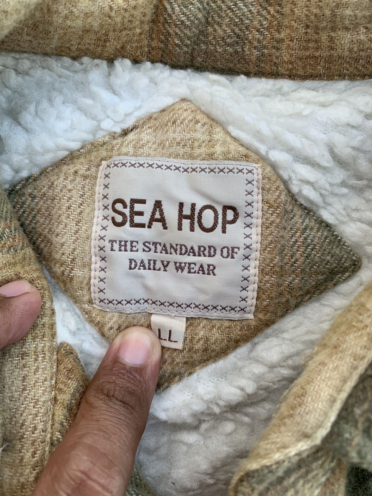 Flannel Vintage Sea Hop Checkered Botton Up Wool Flannel Size US XL / EU 56 / 4 - 2 Thumbnail