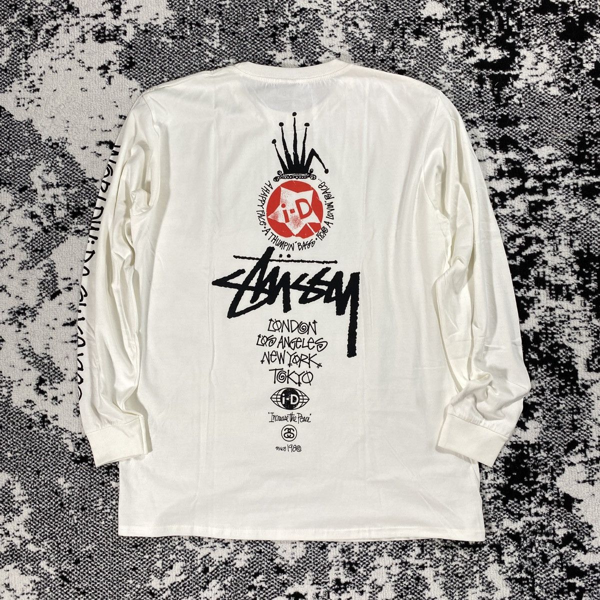 image of Stussy Heritage Long sleeve Tee White - Large, Men's