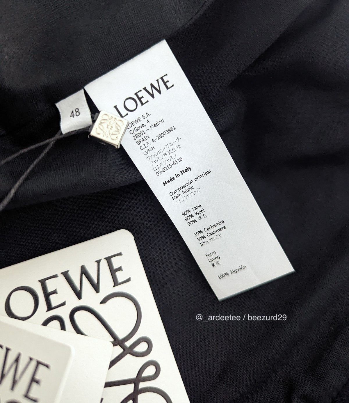 Loewe *NEW* BICOLOR ASYMMETRIC WOOL/CASHMERE COAT Size US M / EU 48-50 / 2 - 11 Thumbnail