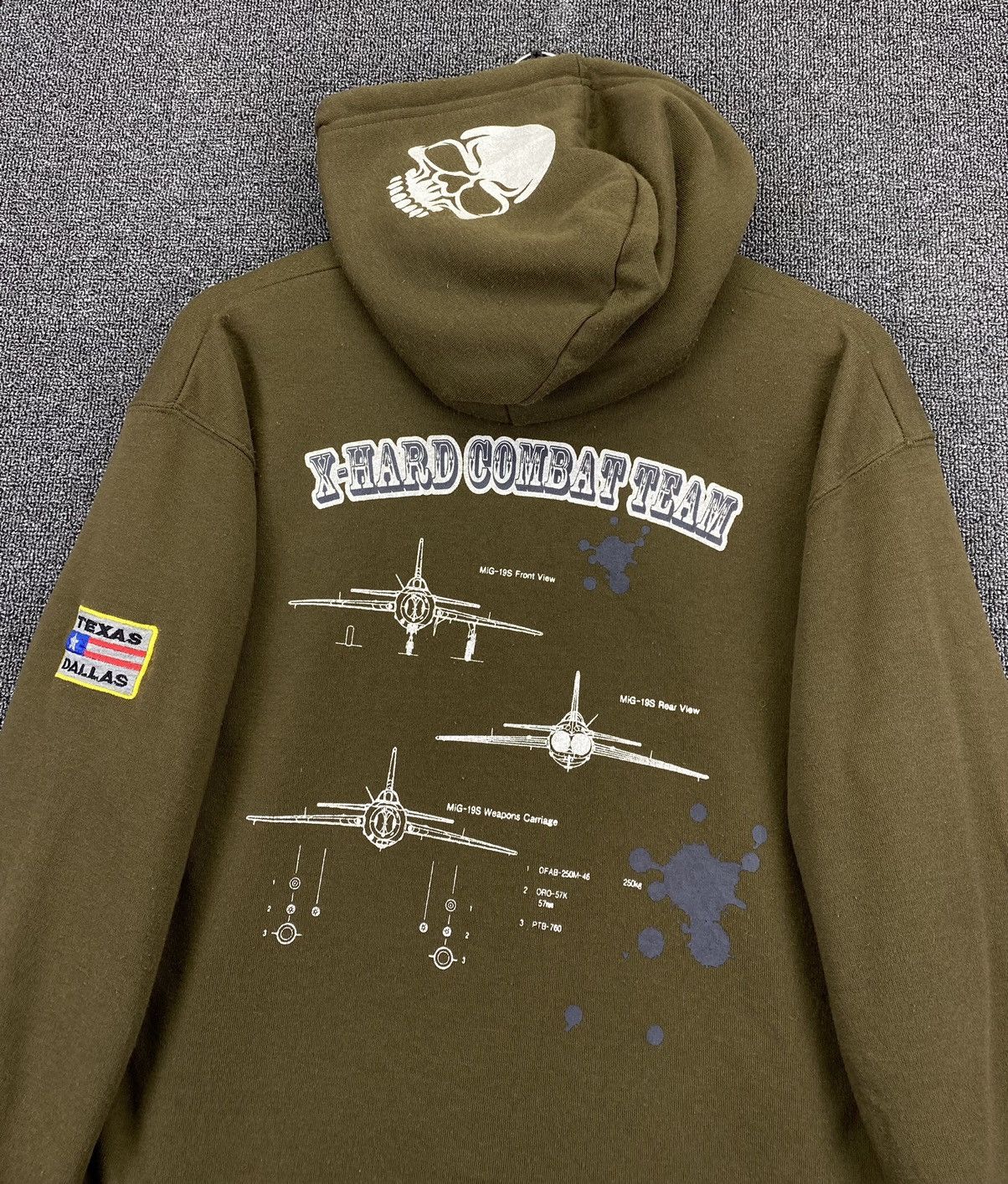 Vintage Vintage US Airforce Skull X-Hard Combat Team Sweatshirt Size US L / EU 52-54 / 3 - 3 Thumbnail