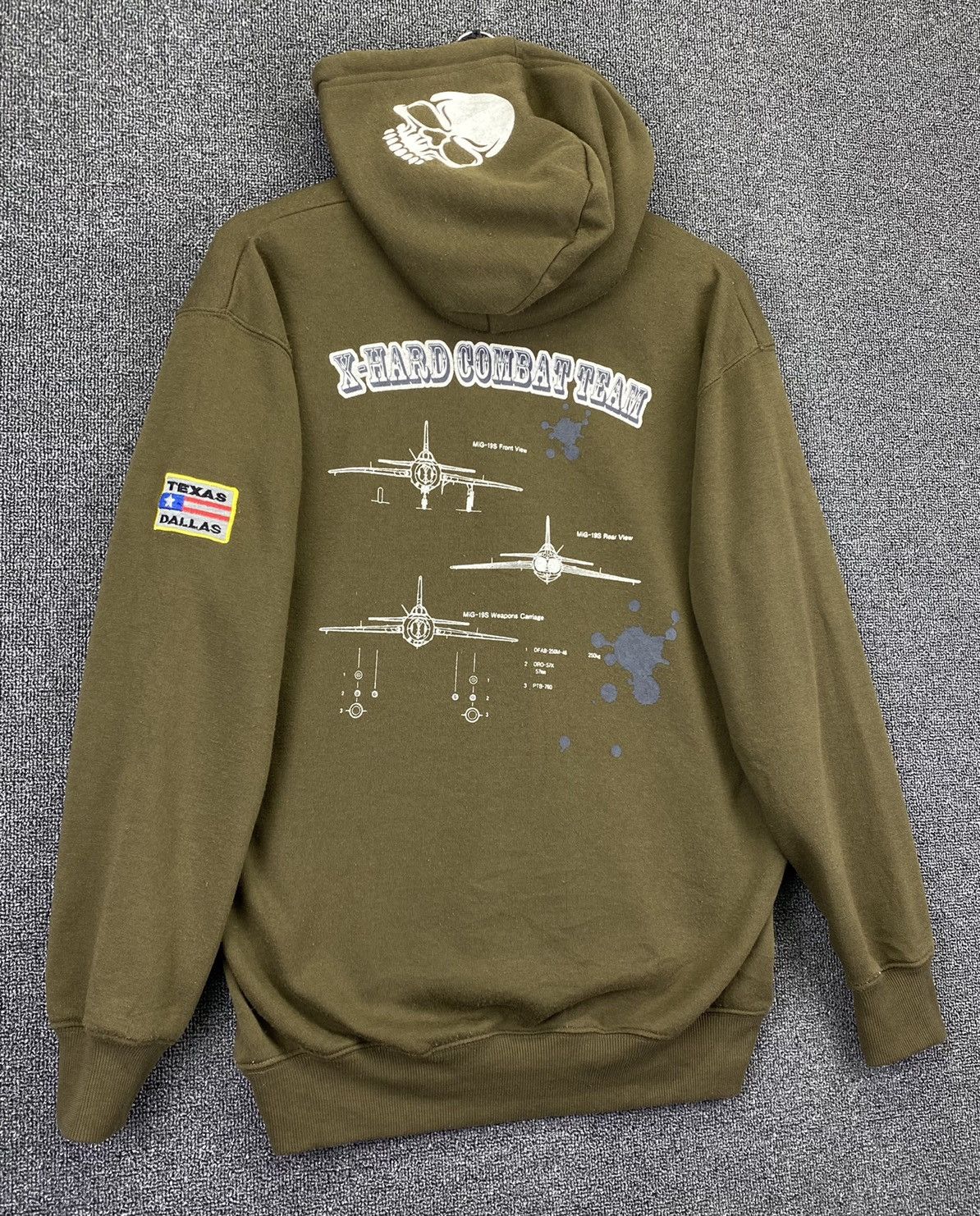 Vintage Vintage US Airforce Skull X-Hard Combat Team Sweatshirt Size US L / EU 52-54 / 3 - 2 Thumbnail