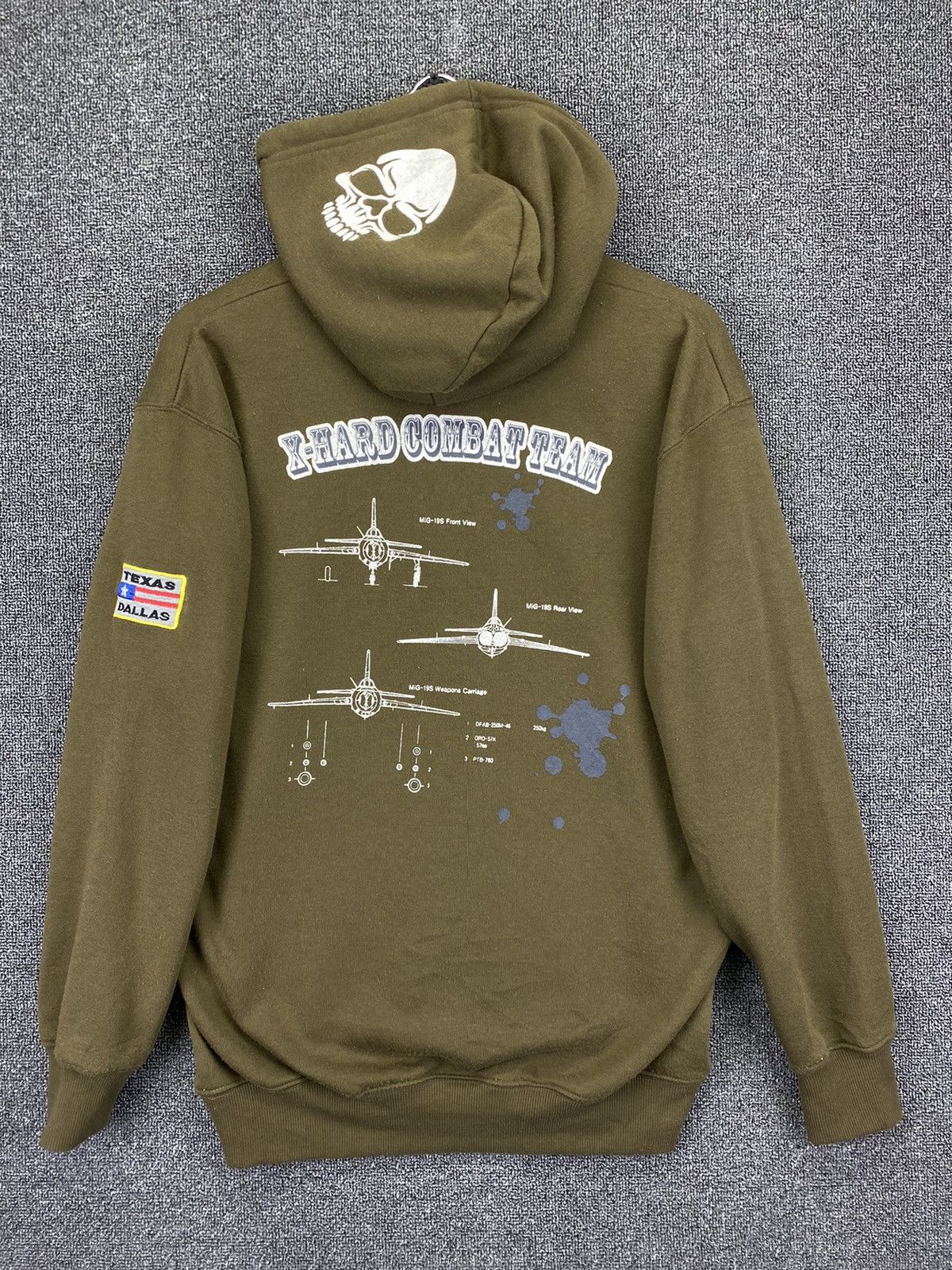 Vintage Vintage US Airforce Skull X-Hard Combat Team Sweatshirt Size US L / EU 52-54 / 3 - 1 Thumbnail