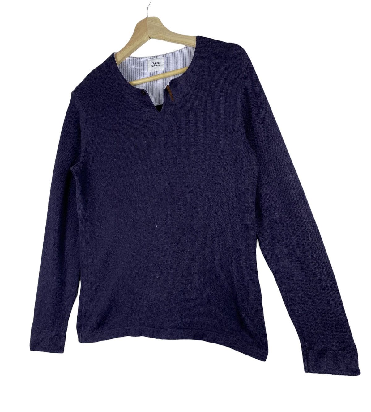 Takeo Kikuchi GONE 🔥 Vintage Takeo Kikuchi Blue Knit Sweaters Size US S / EU 44-46 / 1 - 2 Thumbnail