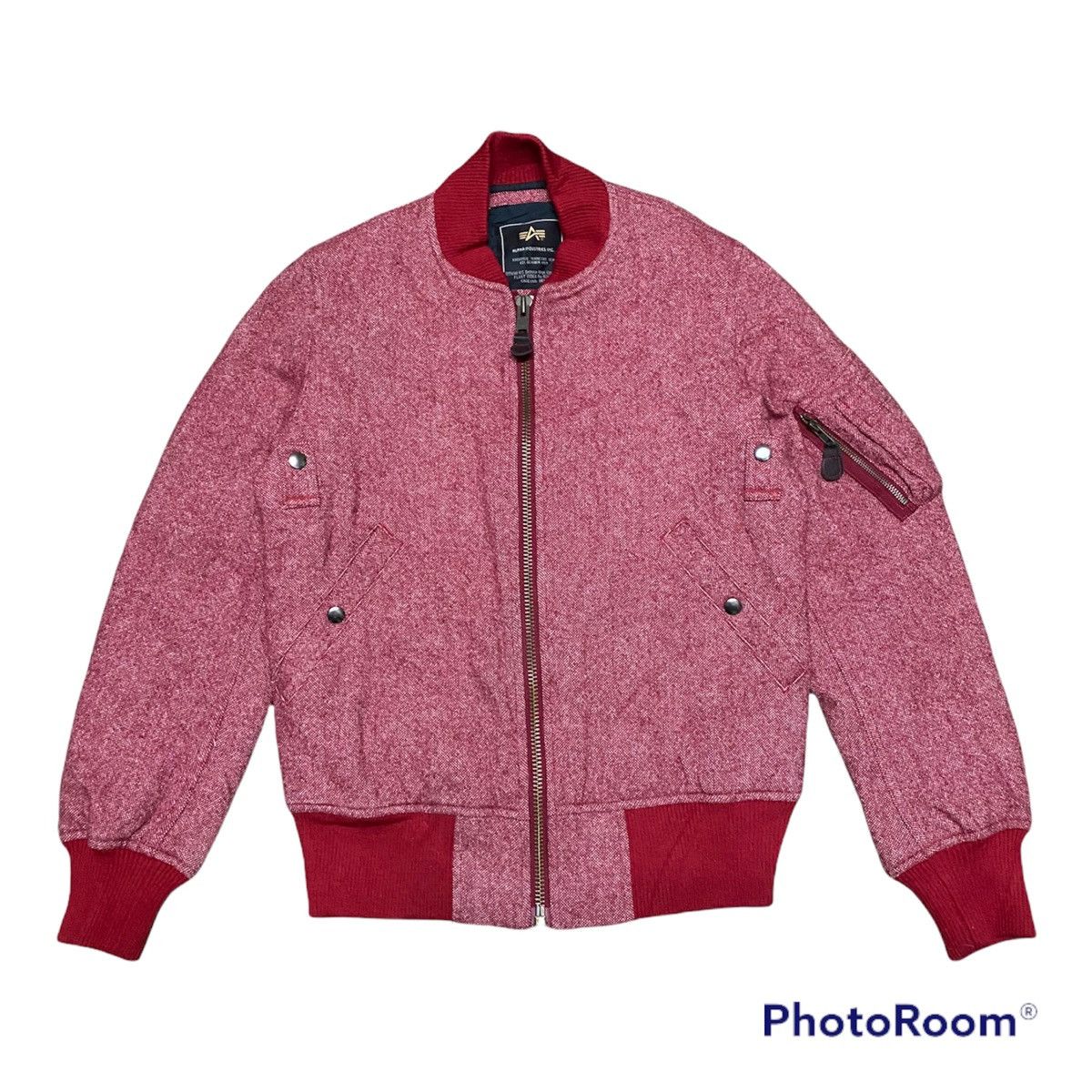 image of Stealsvintage Alpha Industries Bomber Jacket in Red, Men's (Size Medium)