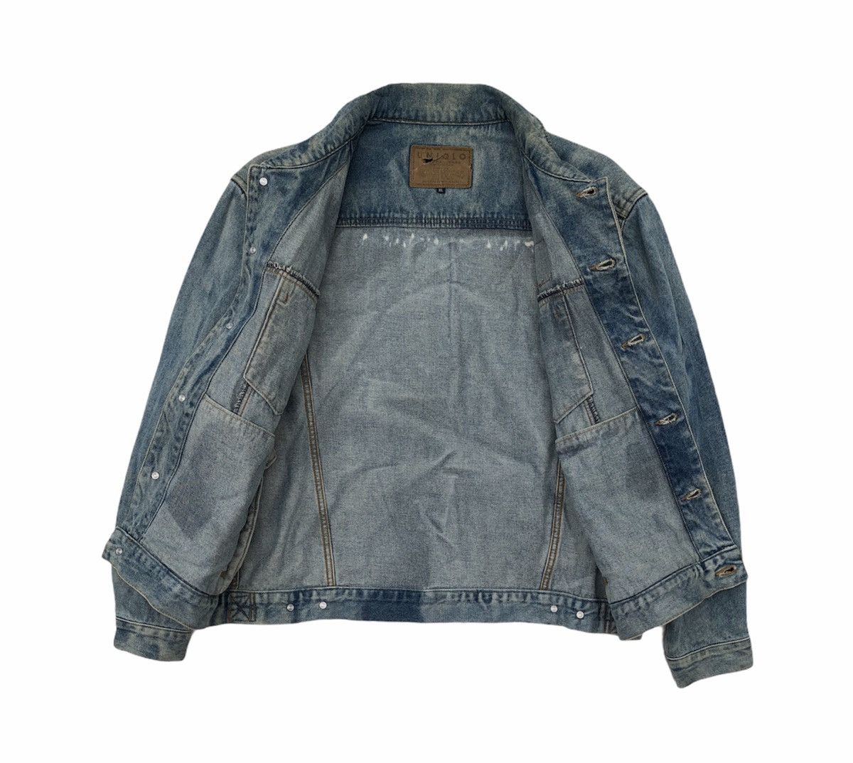 Japanese Brand Iconic Uniqlo Stencil Naui Diver Acid Wash Trucker Jacket Size US XL / EU 56 / 4 - 11 Thumbnail