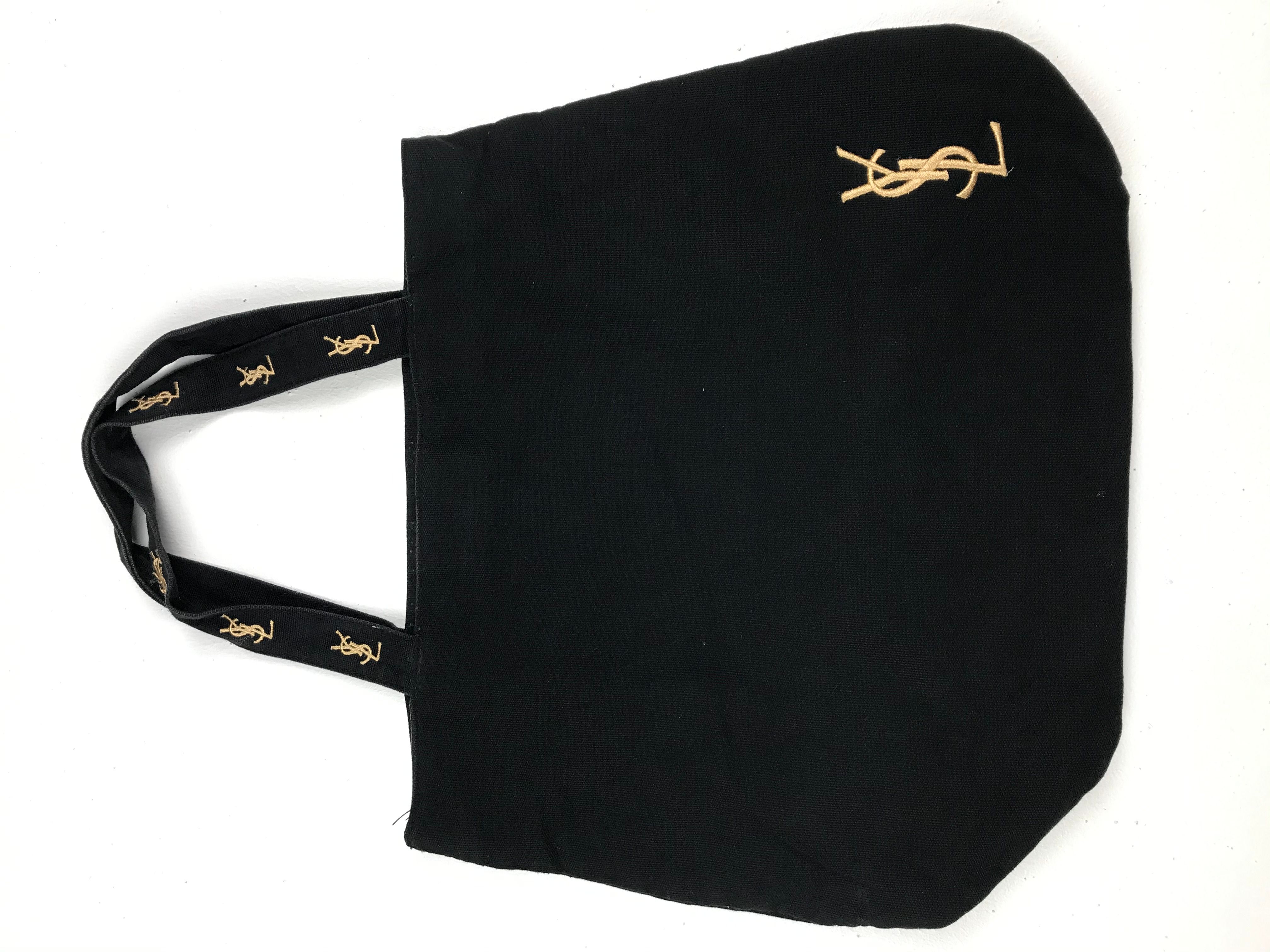 Pre-owned Saint Laurent Ysl Totebag Embroidery Logo In Black