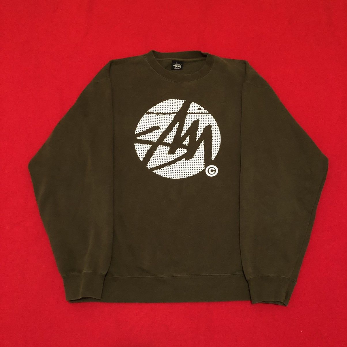 image of 90’S Stussy Logo Sweatshirt in Green, Men's (Size XL)