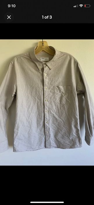 Jjjjound JJJJound Oxford Heavyweight Button up Beige Sz Medium ...