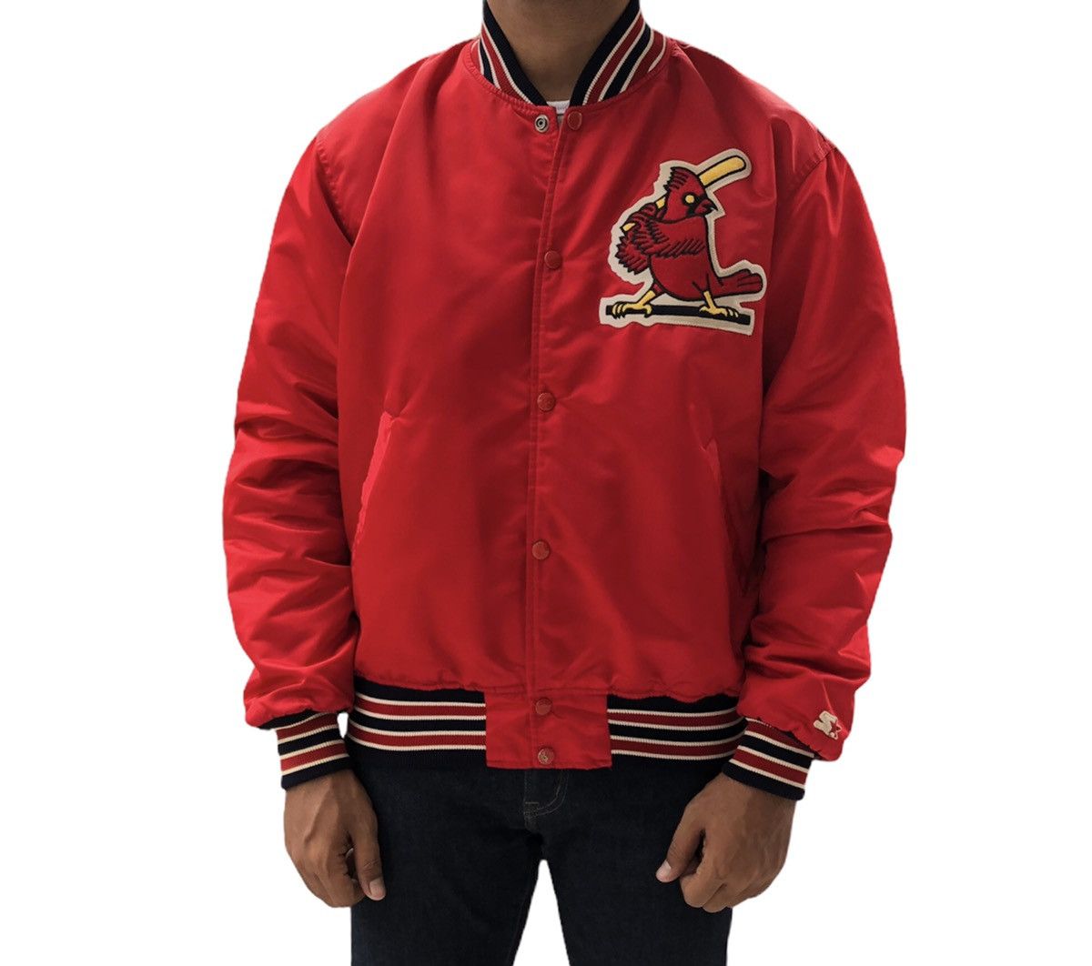 Starter Vintage 90s Starter MLB Louisville Cardinals Baseball Jacket Size US L / EU 52-54 / 3 - 3 Thumbnail