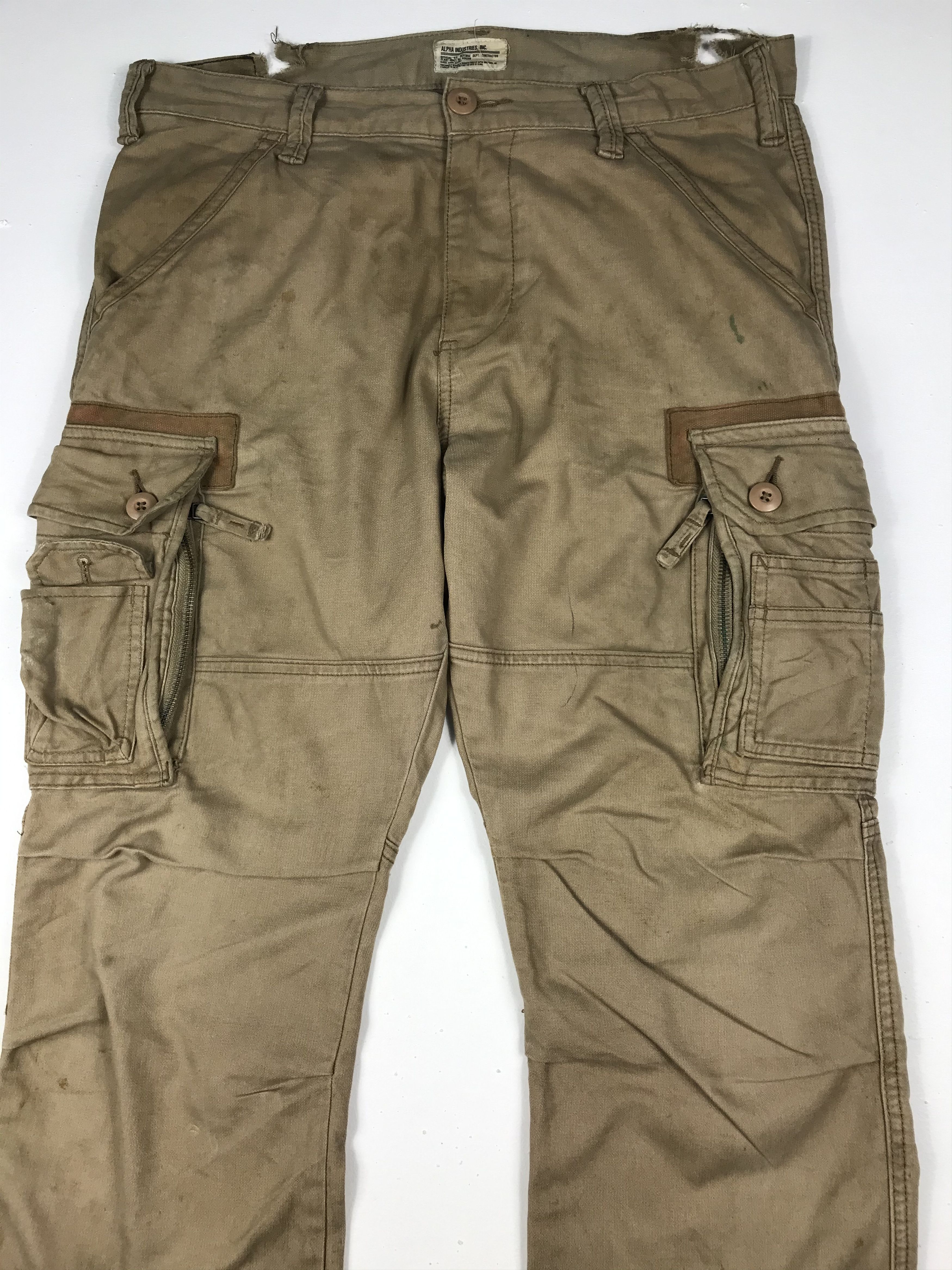 Alpha Industries × Vintage ALPHA INDUSTRIES Multi Pocket Tactical Cargo Pants Size US 34 / EU 50 - 3 Thumbnail