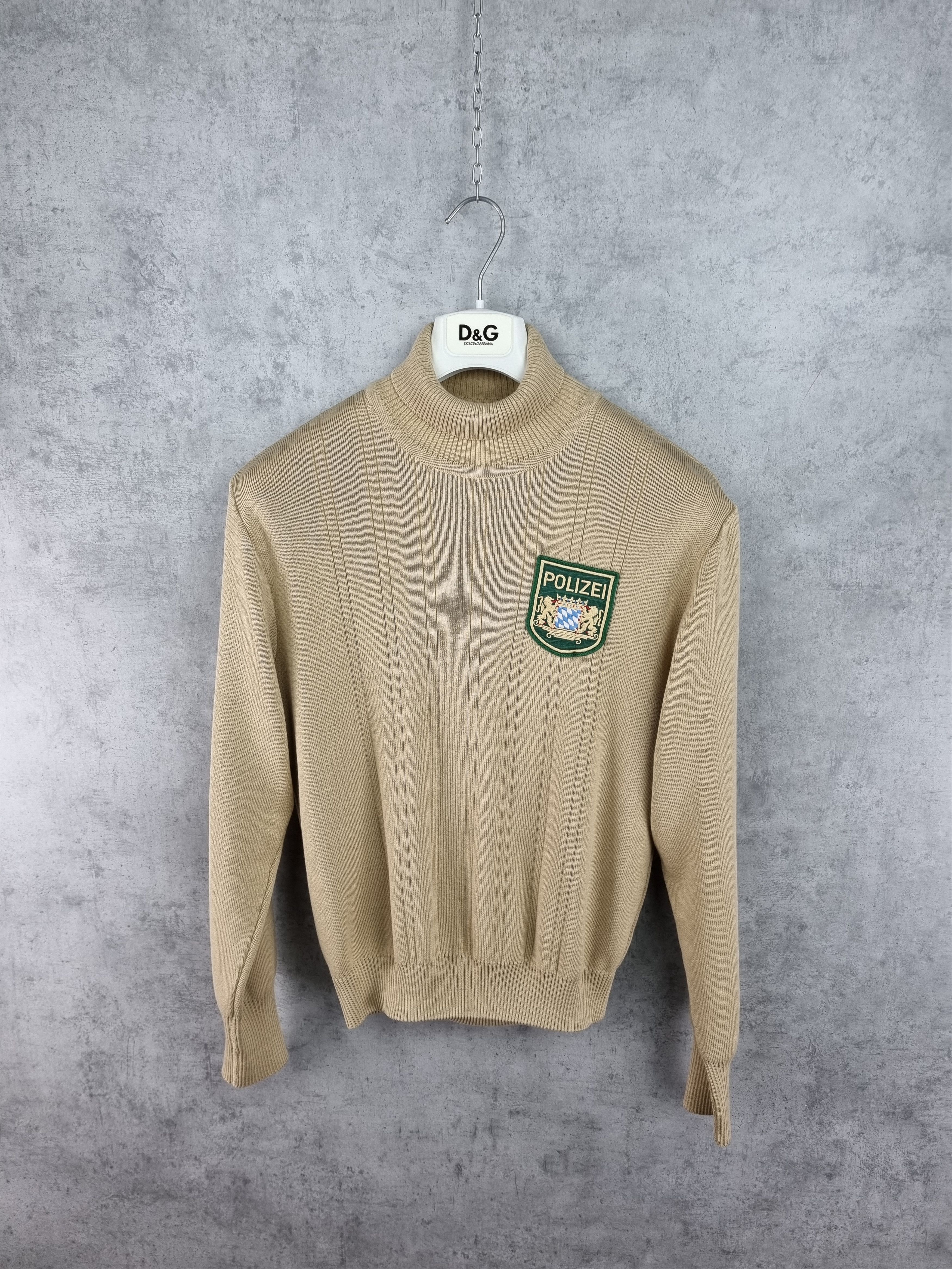 Vintage POLIZEI Turtleneck Sweater Size US M / EU 48-50 / 2 - 1 Thumbnail