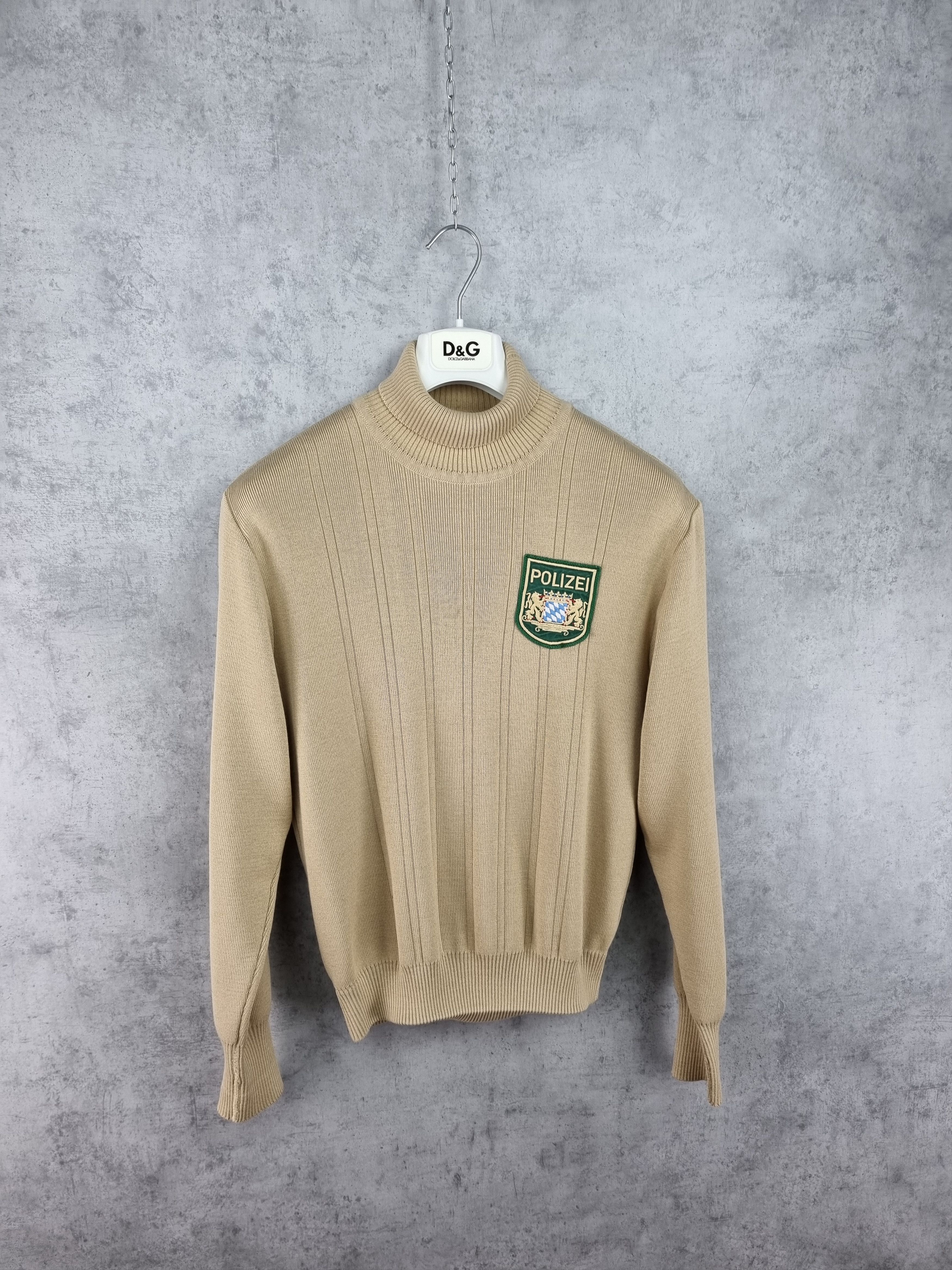 Vintage POLIZEI Turtleneck Sweater Size US M / EU 48-50 / 2 - 2 Thumbnail