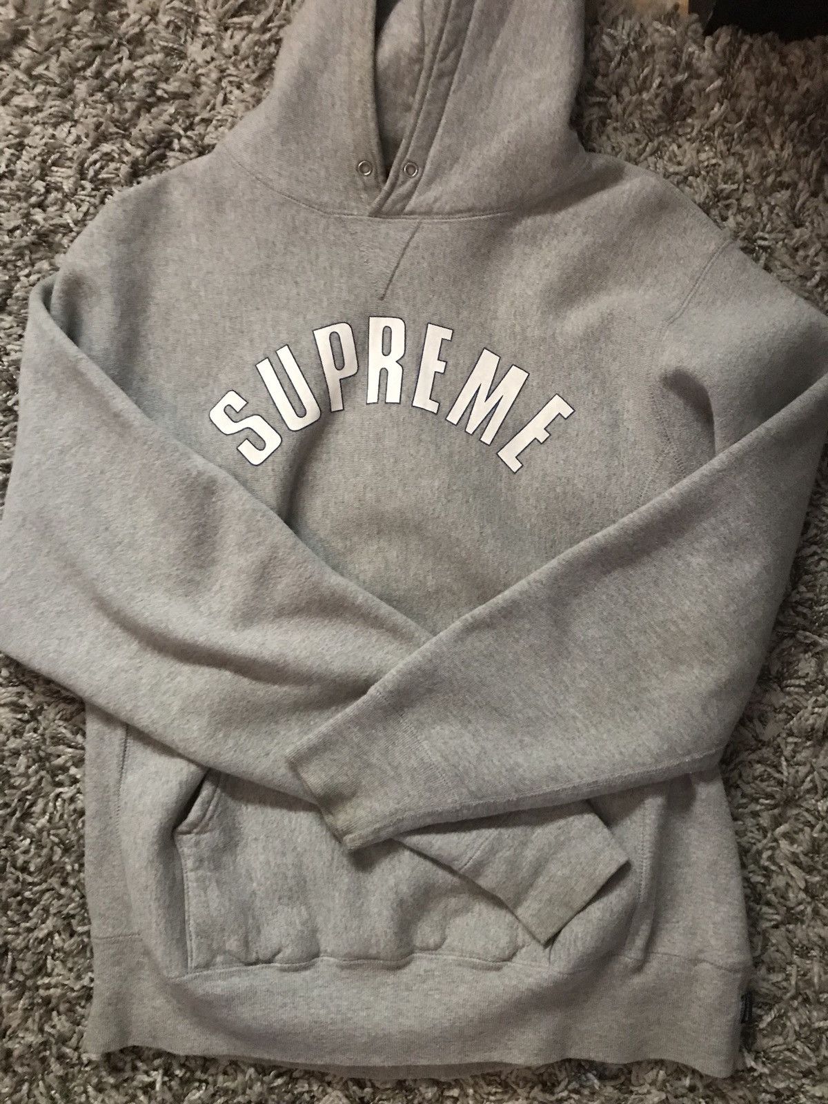 Supreme 1996 Supreme Arch Logo Hoodie Heather Grey Size US L / EU 52-54 / 3 - 1 Thumbnail
