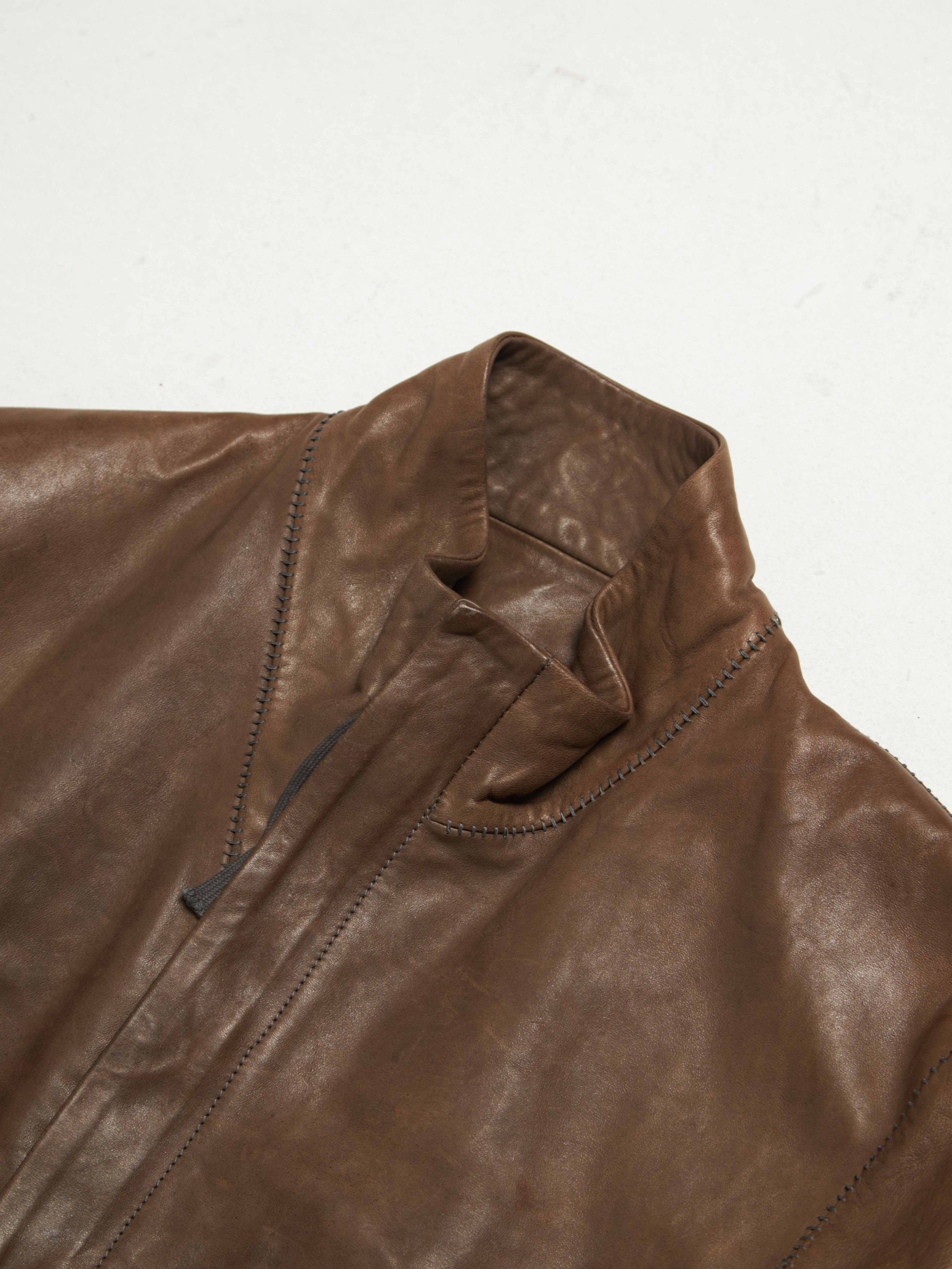 Boris Bidjan Saberi FW17 J1 F20002-G Brown Veg Tan Horse Leather Jacket Size US XL / EU 56 / 4 - 3 Thumbnail