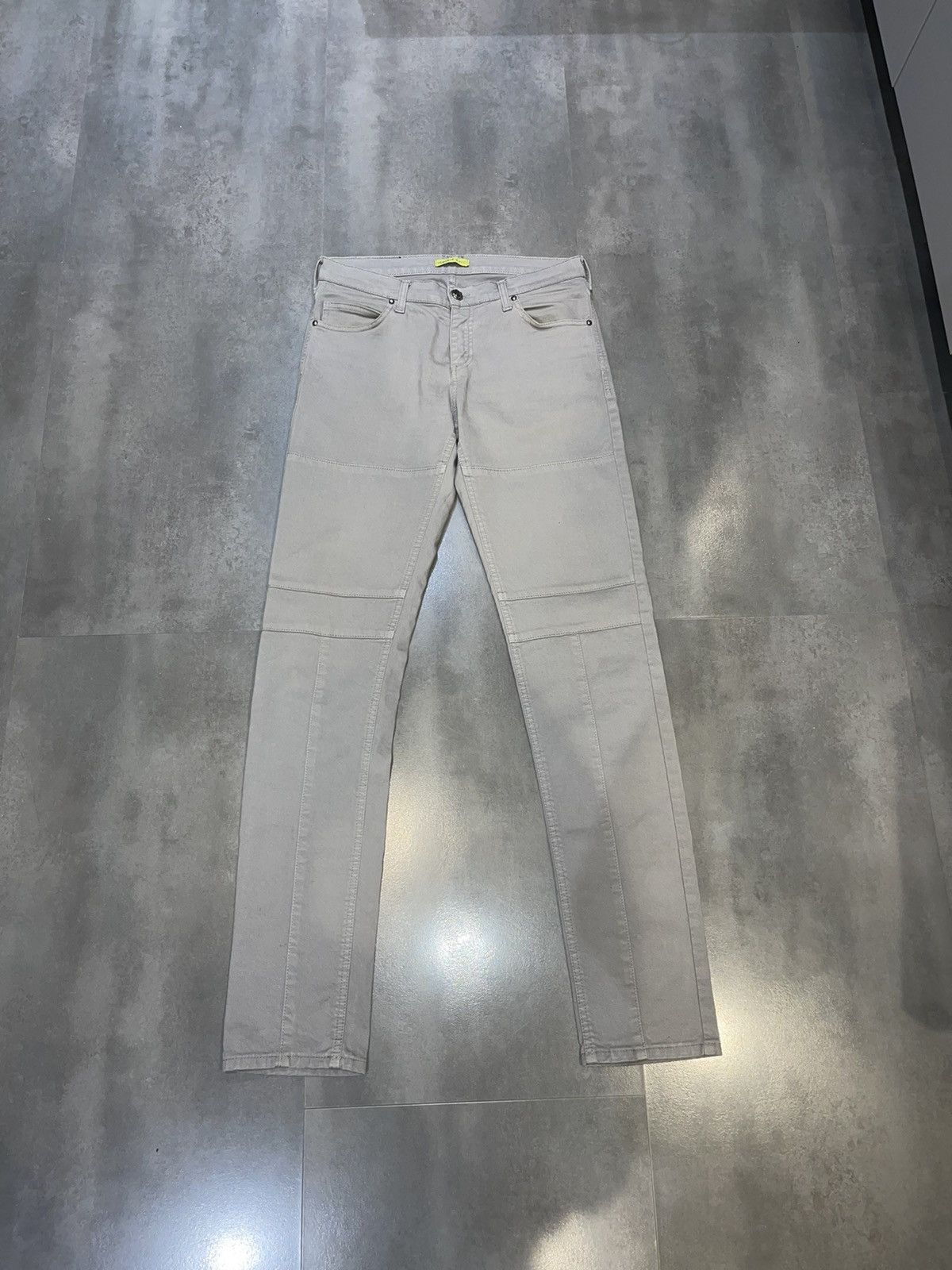 image of Versace x Versace Jeans Couture Gray Biker Denim Pants in Grey, Men's (Size 31)