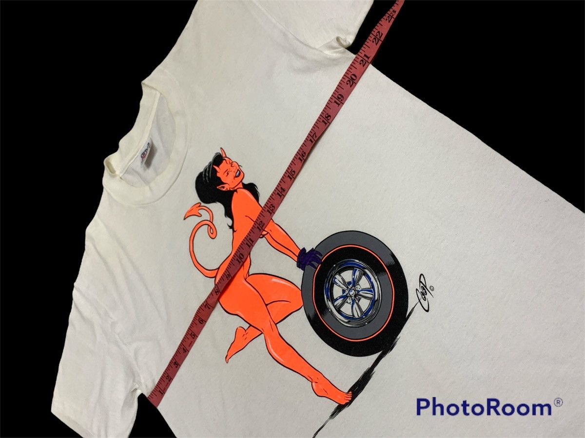Band Tees VINTAGE 1996 COOP DEVIL GIRL HOT ROD BUG PRINT SHIRT Size US L / EU 52-54 / 3 - 4 Thumbnail